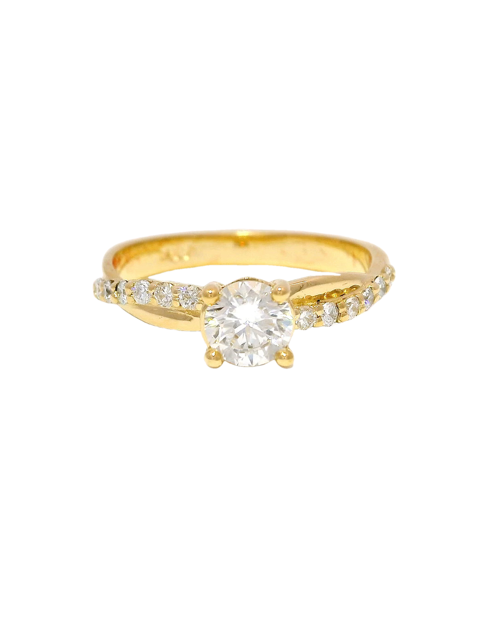 Anillo de compromiso entrelazado en oro amarillo 18k ley