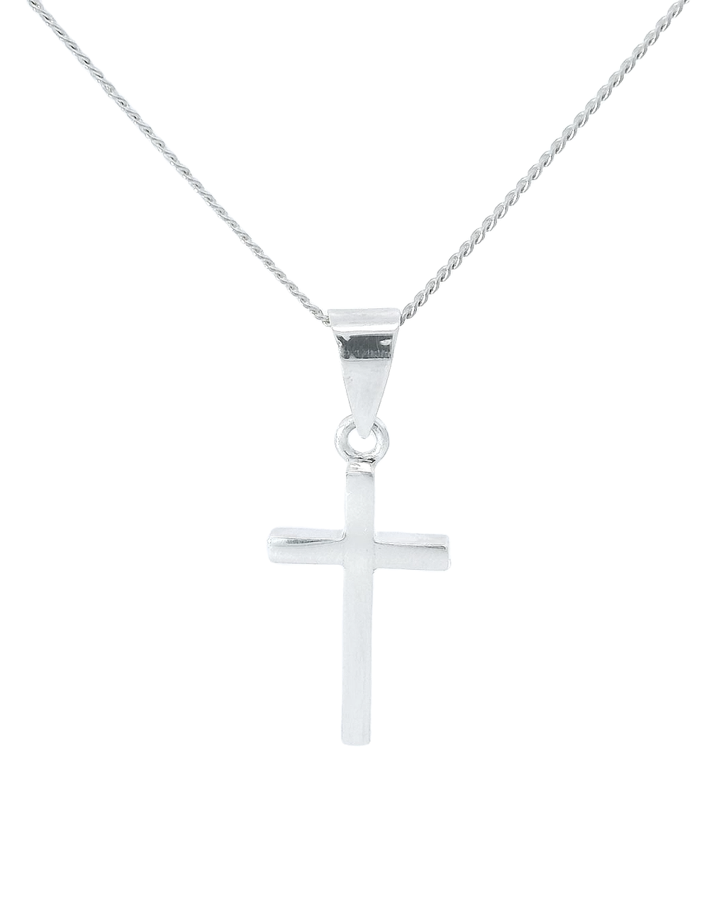 Collar de cruz con Plata elegante con cadena barbada