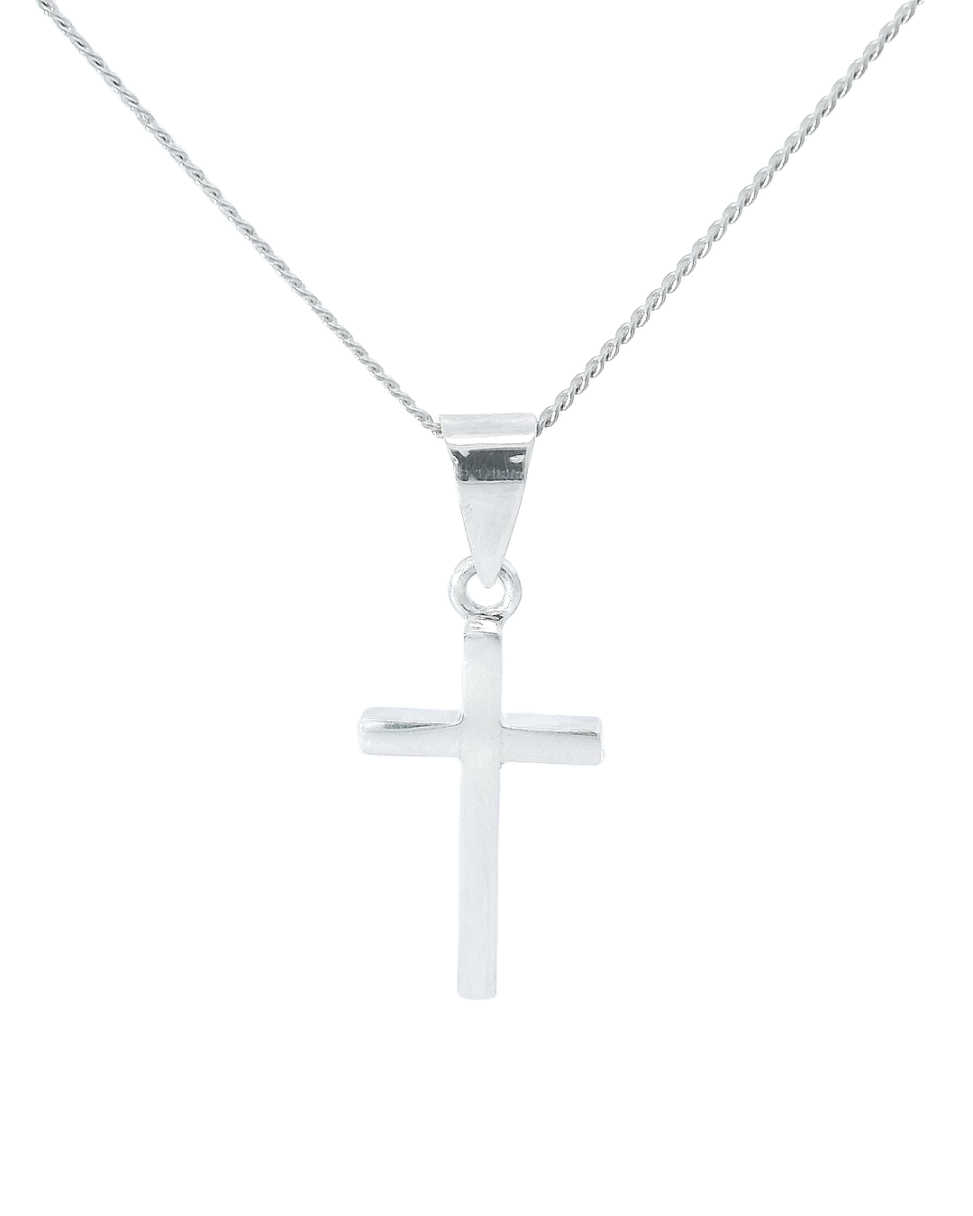 Collar de cruz con Plata elegante con cadena barbada