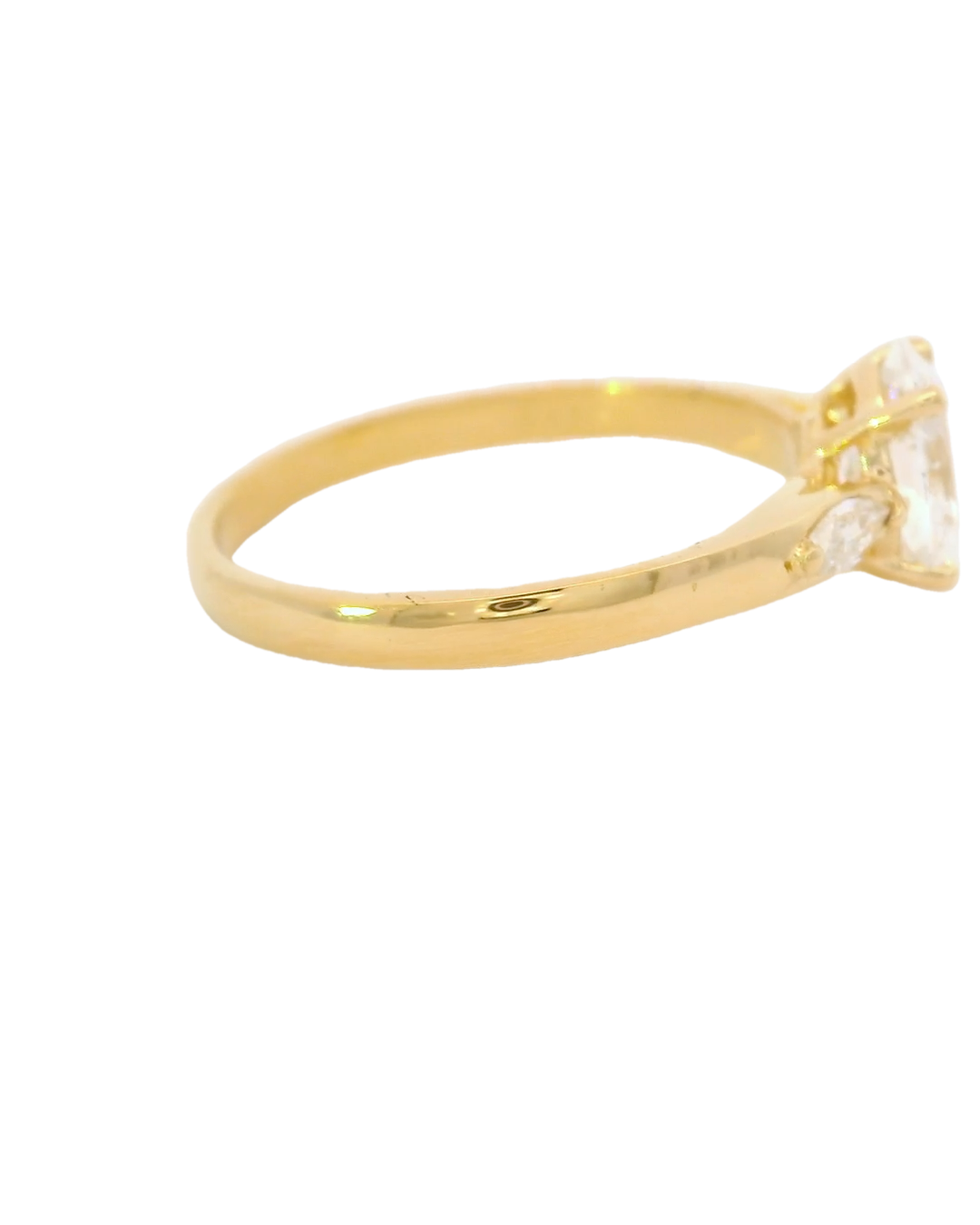 Anillo de compromiso en oro amarillo 18k (750) Oval ancho 2 mm