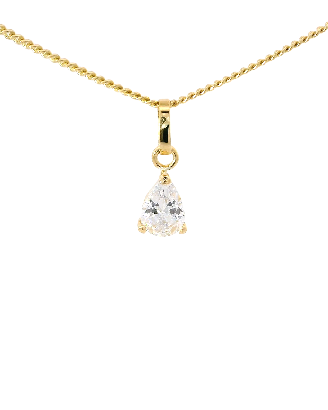 Elegante colgante de oro amarillo 18k ley en piedra gota