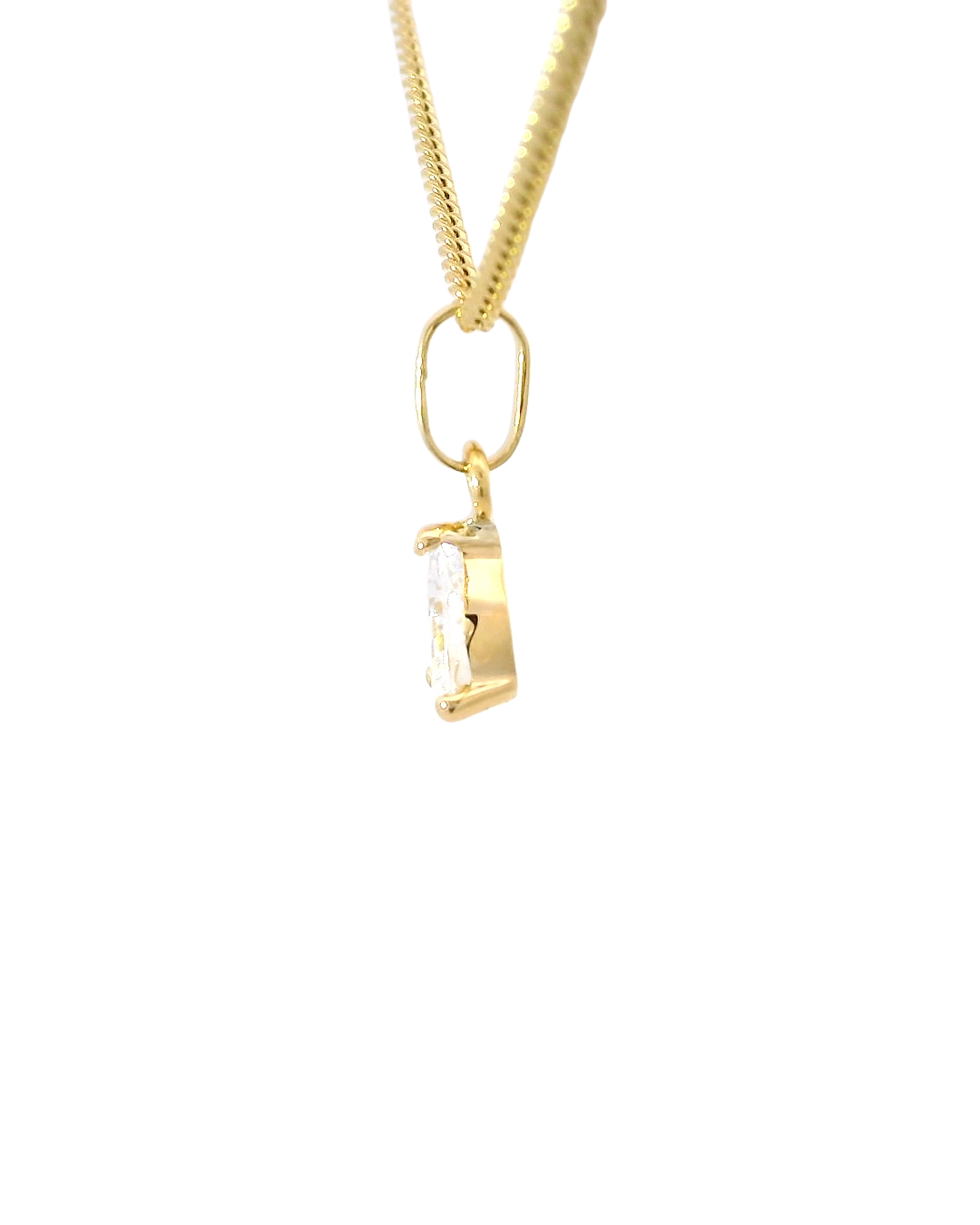 Elegante colgante de oro amarillo 18k ley en piedra gota