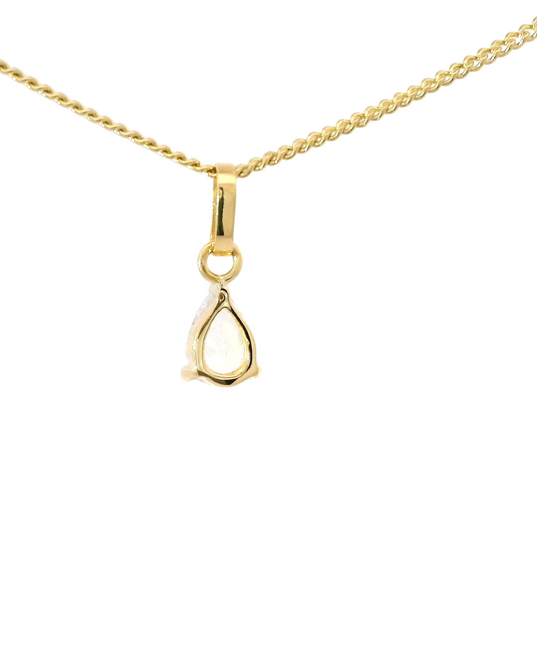 Elegante colgante de oro amarillo 18k ley en piedra gota