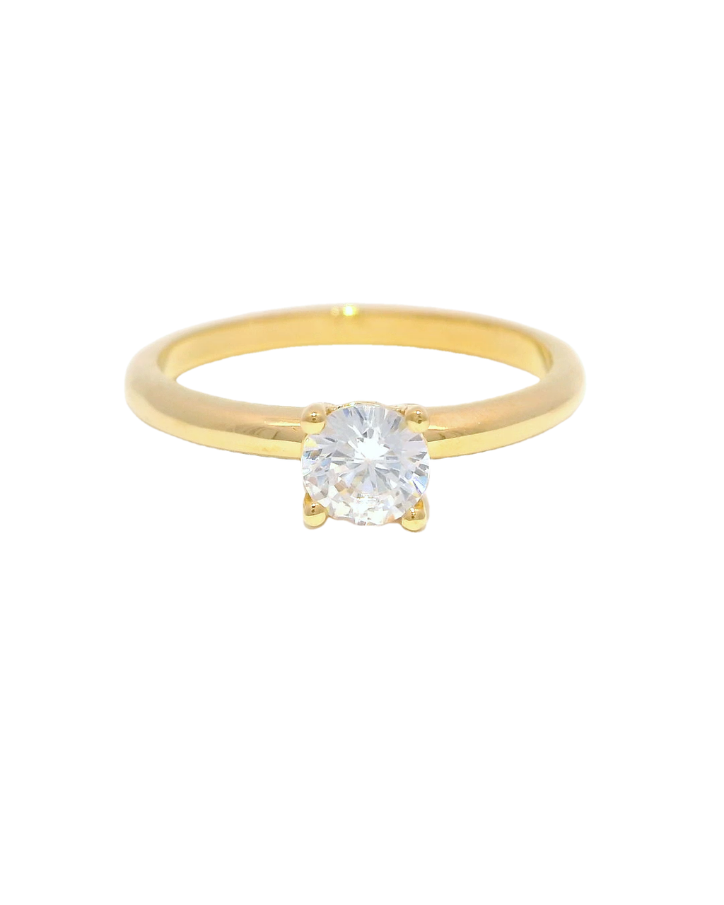 Anillo de compromiso en oro amarillo 18k ley con diamante 0.50cts