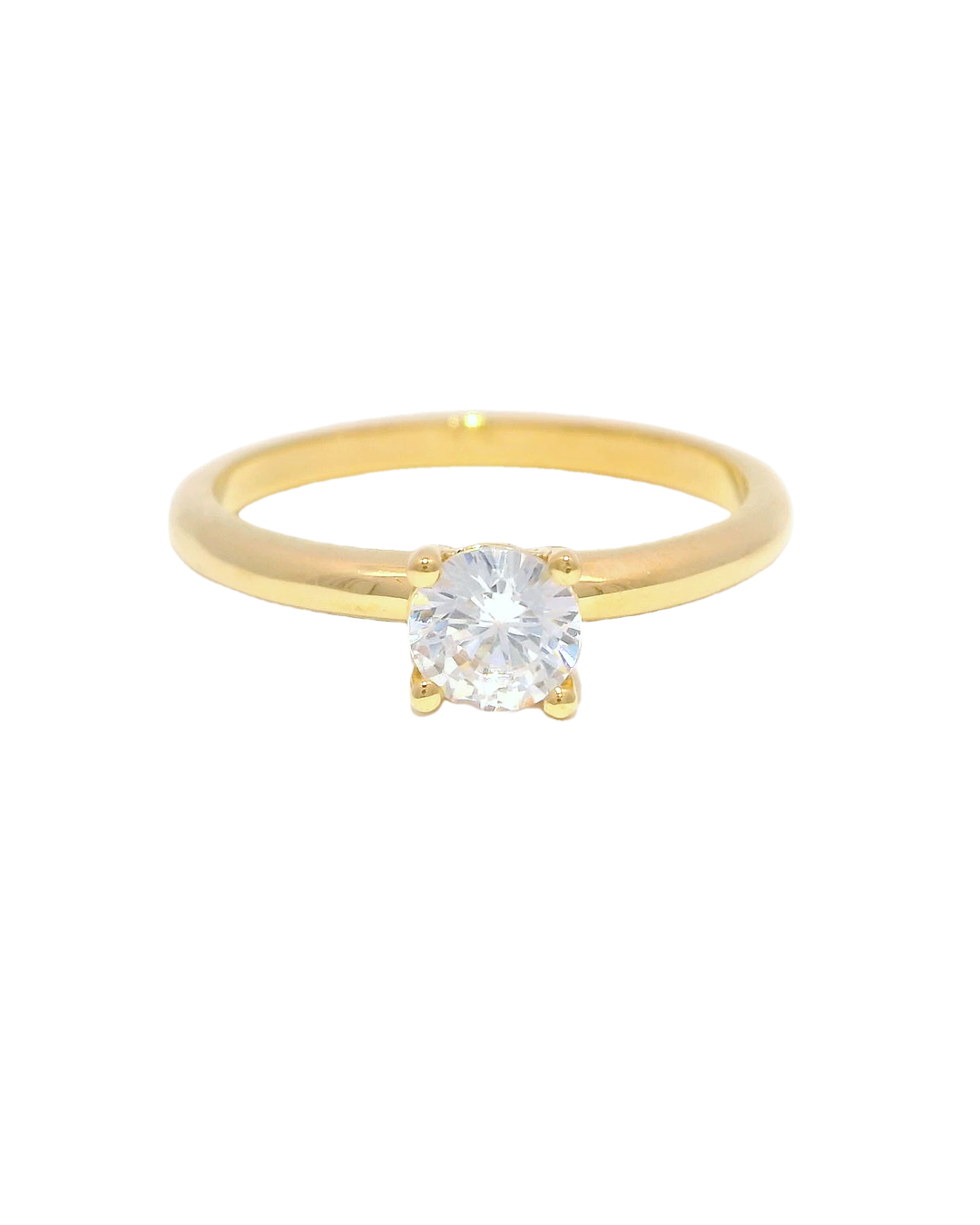 Anillo de compromiso en oro amarillo 18k ley con diamante 0.50cts