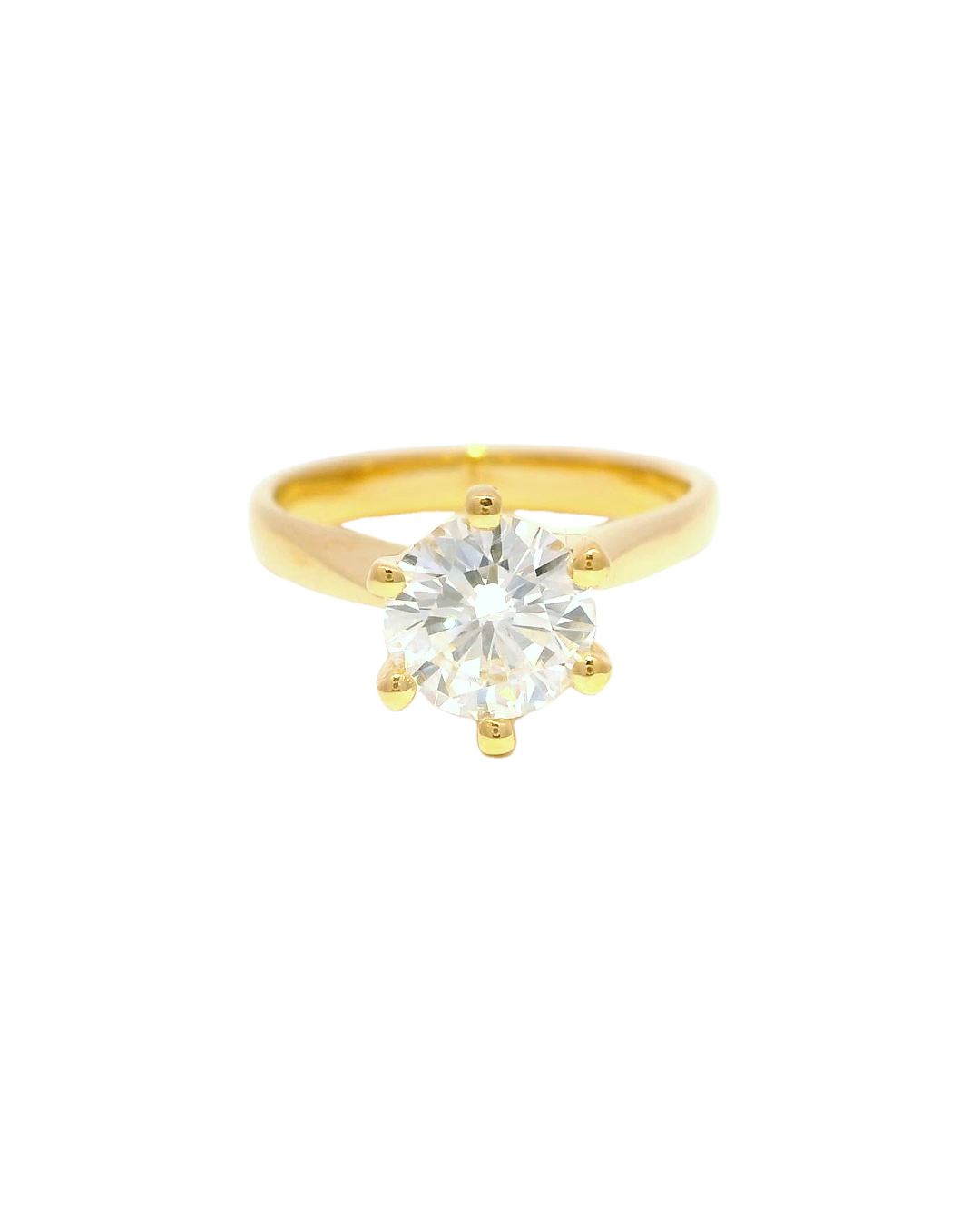 Anillo de compromiso en oro amarillo 18k ley con diamante de 1kt