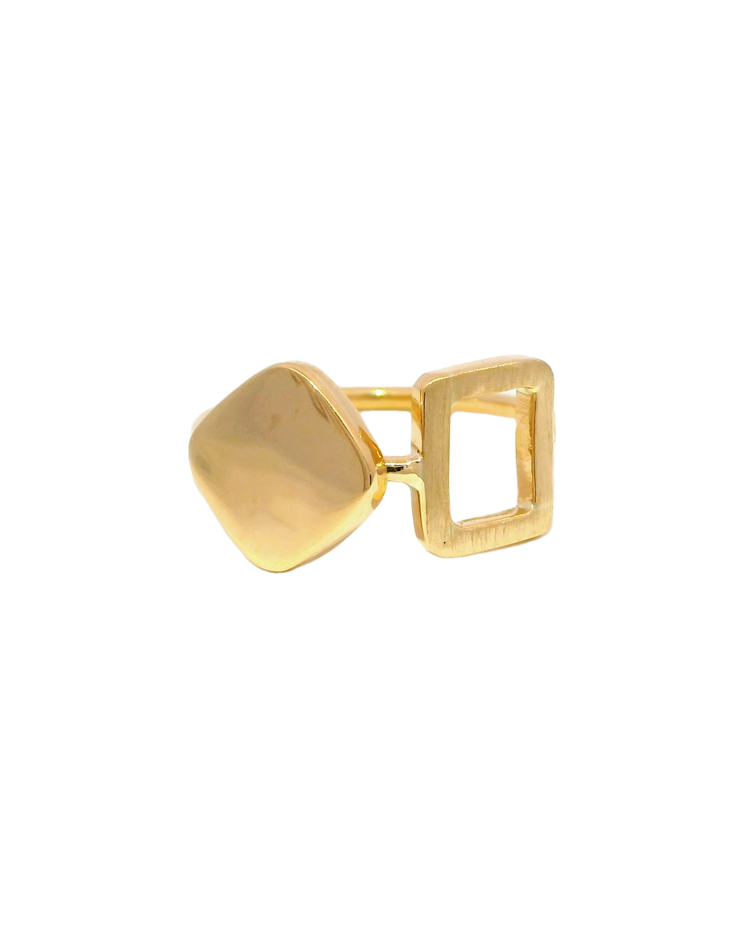 Anillo moderno de diseño minimalista en oro amarillo 18k ley