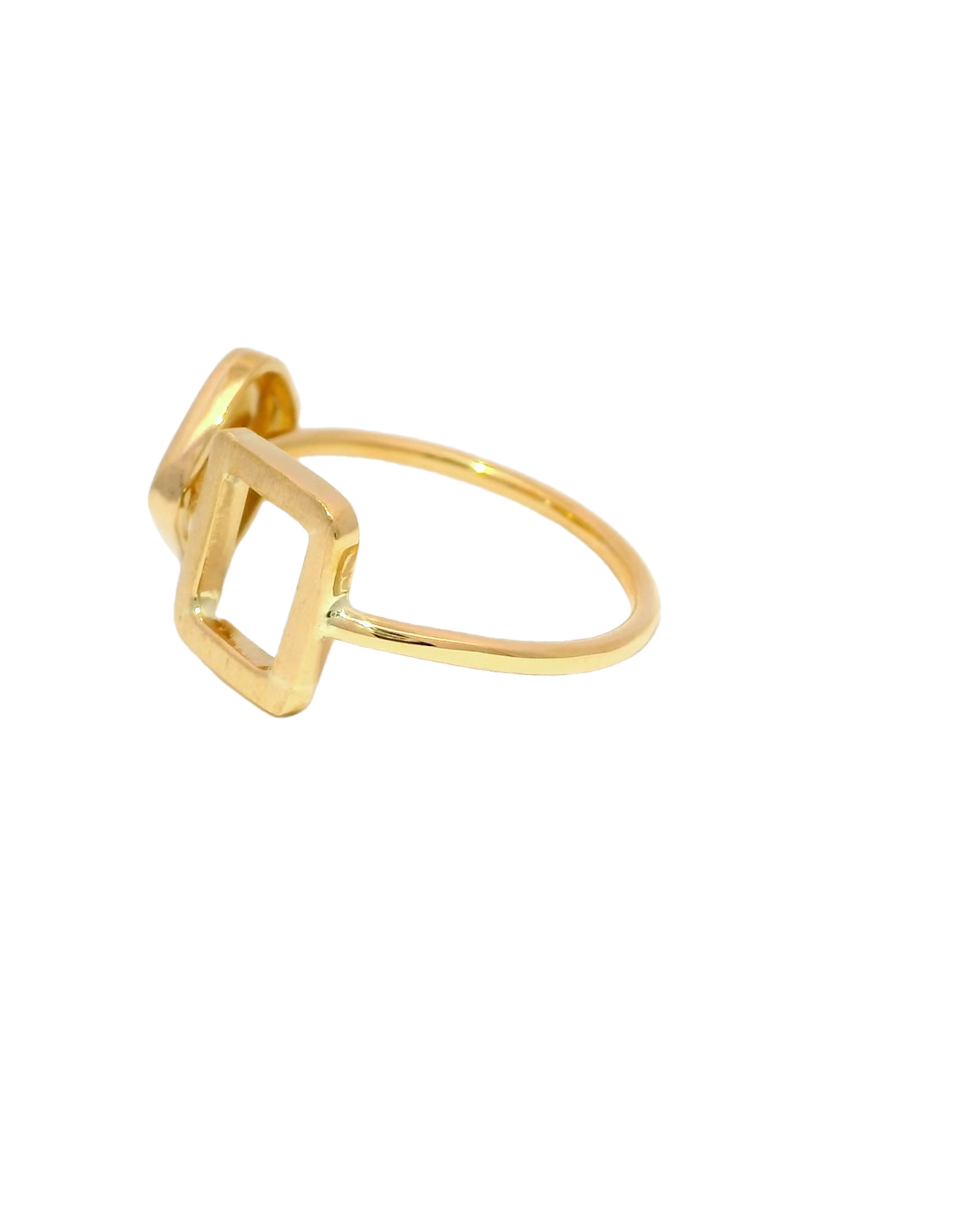 Anillo moderno de diseño minimalista en oro amarillo 18k ley