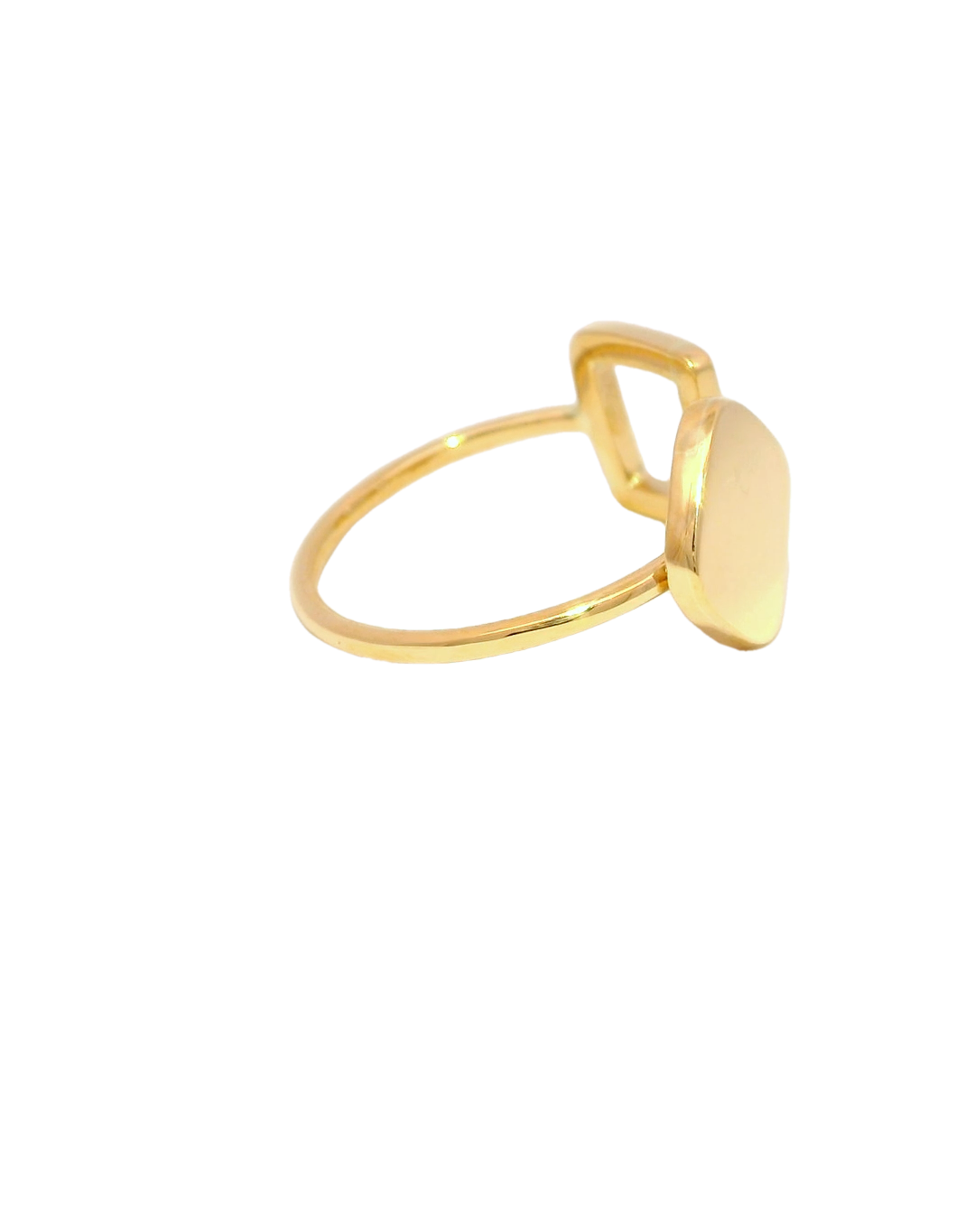 Anillo moderno de diseño minimalista en oro amarillo 18k ley