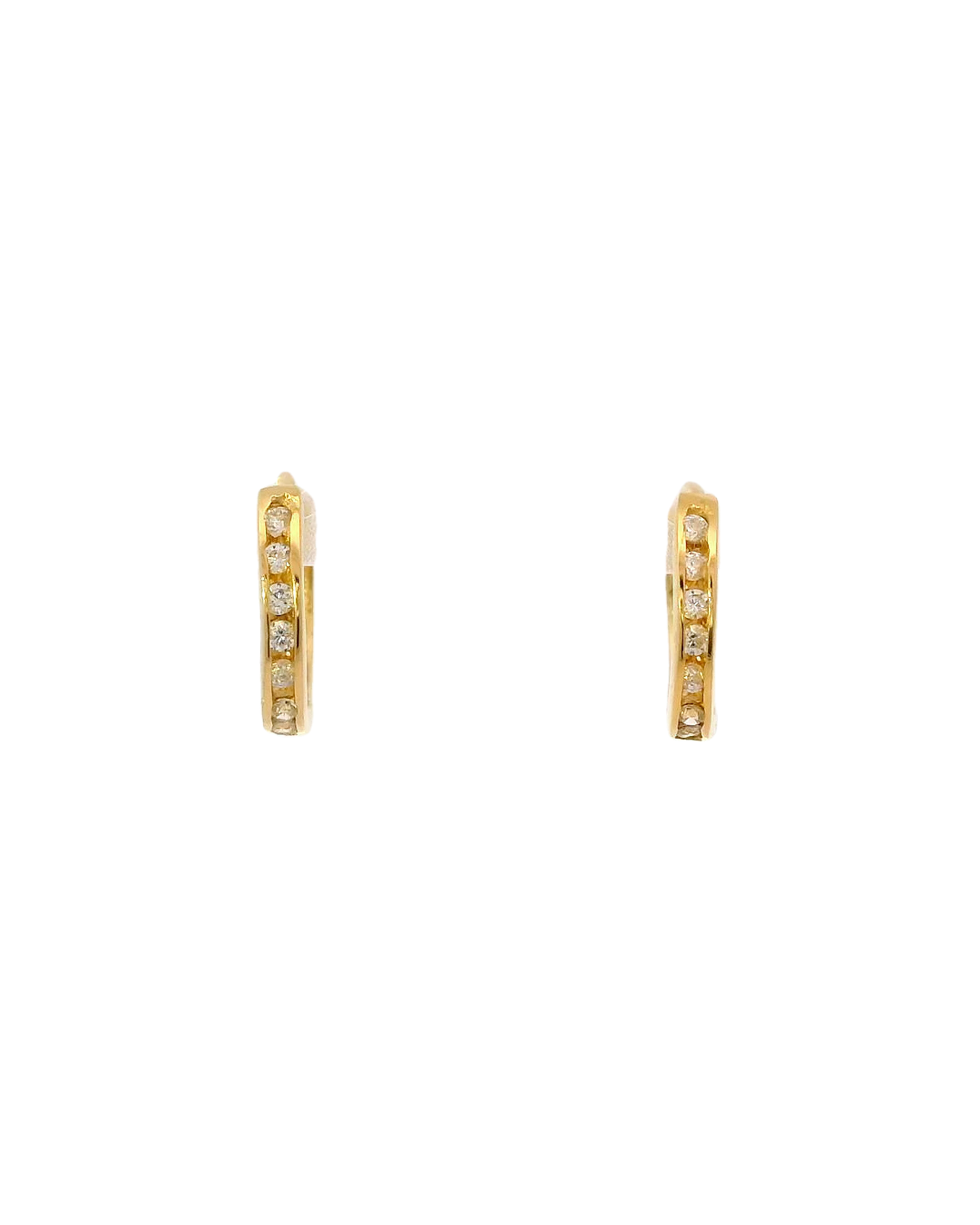 Argollas de oro amarillo 18k ley tipo huggies 1,1 cm