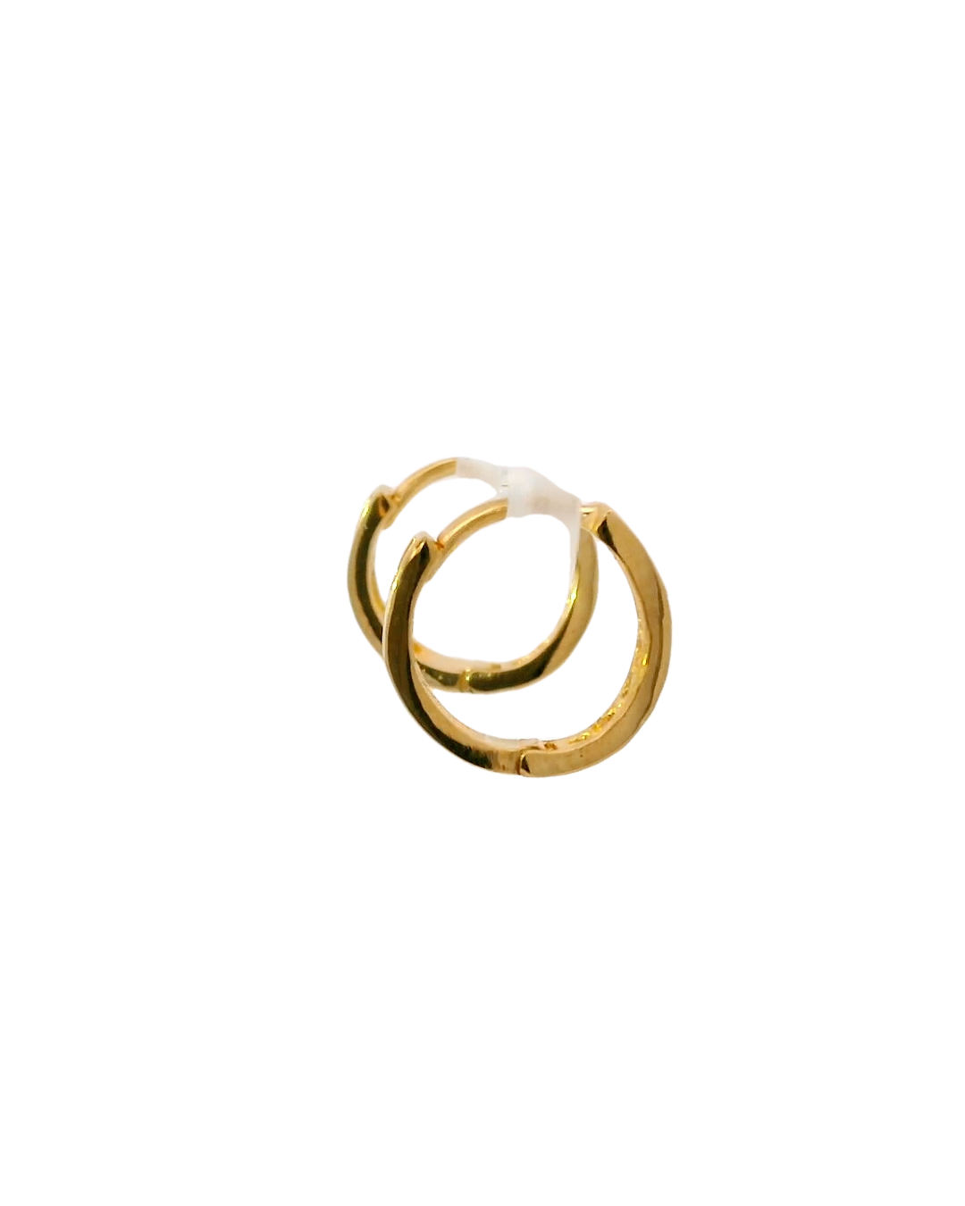 Argollas de oro amarillo 18k ley tipo huggies 1,1 cm