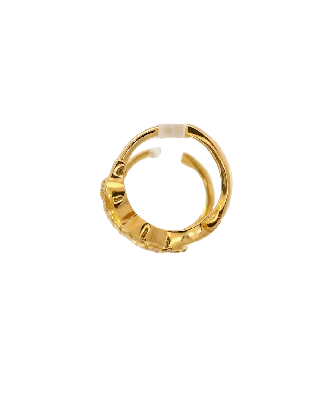 Argollas infinito de oro amarillo 18k ley tipo Huggies 1,25 mm