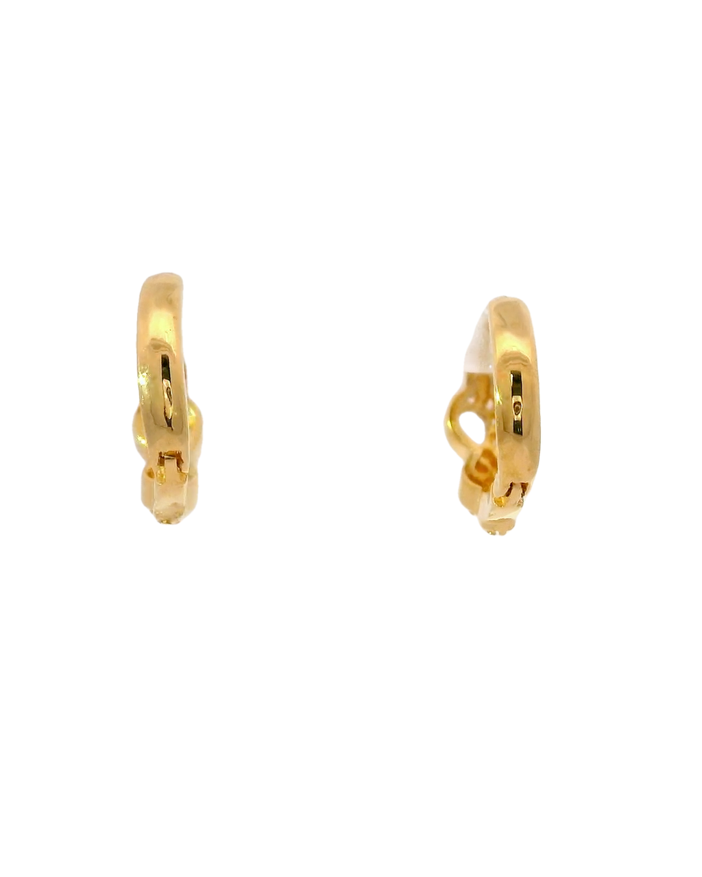 Argollas infinito de oro amarillo 18k ley tipo Huggies 1,25 mm
