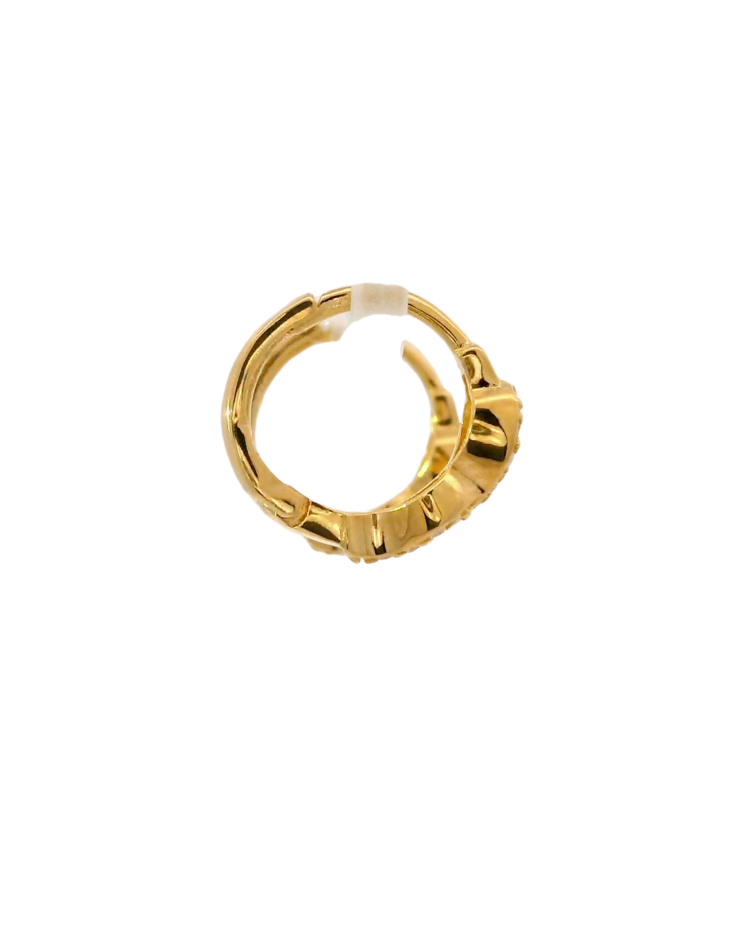 Argollas infinito de oro amarillo 18k ley tipo Huggies 1,25 mm