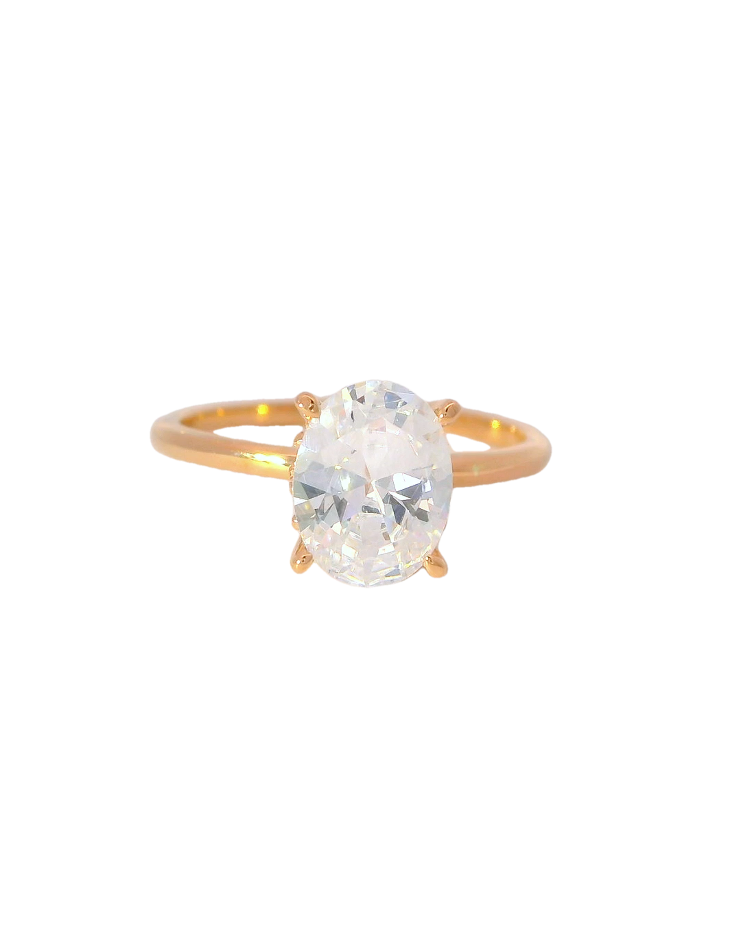Anillo de compromiso en oro rosado 18k ley brillante