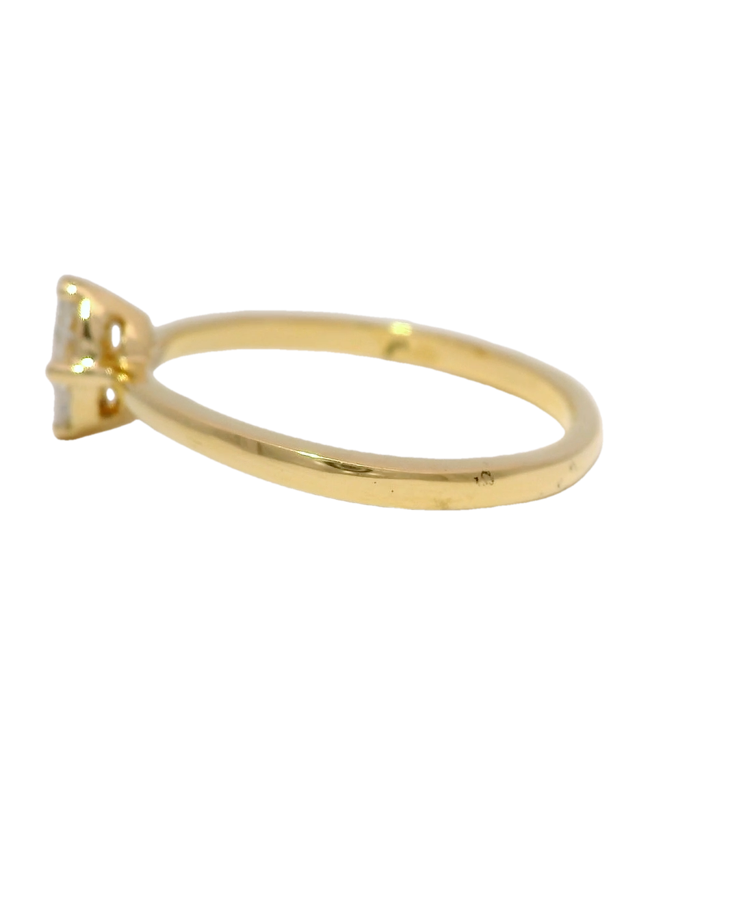 Anillo de compromiso amarillo 18k ley con marquesa