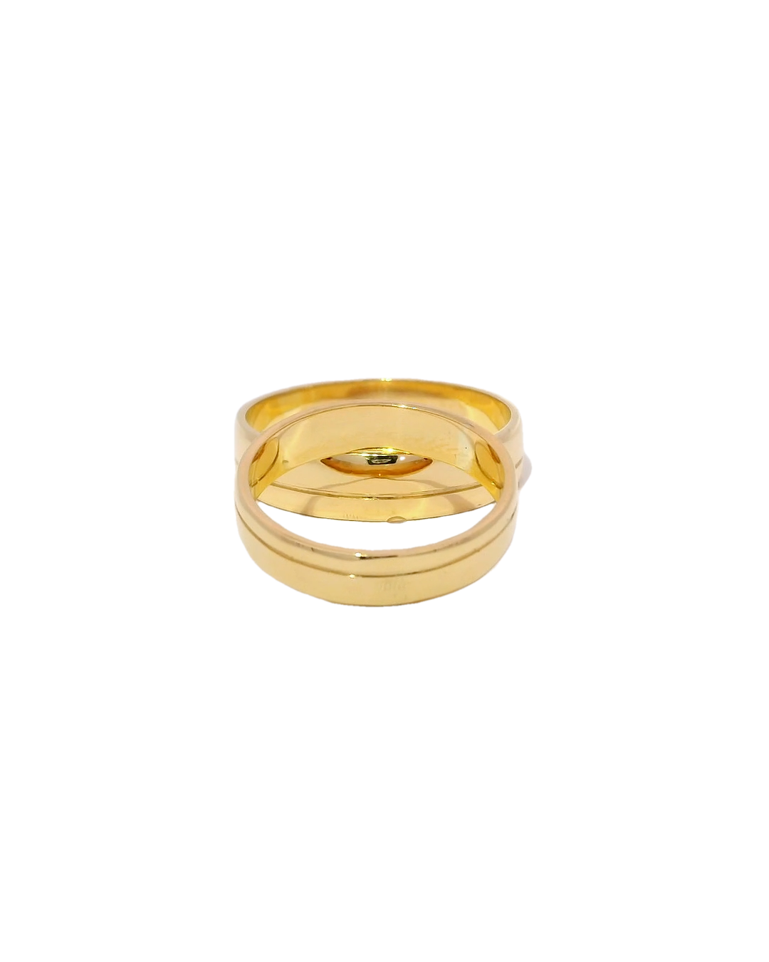 Anillos de boda lisos 18k con linea 3/4 mm
