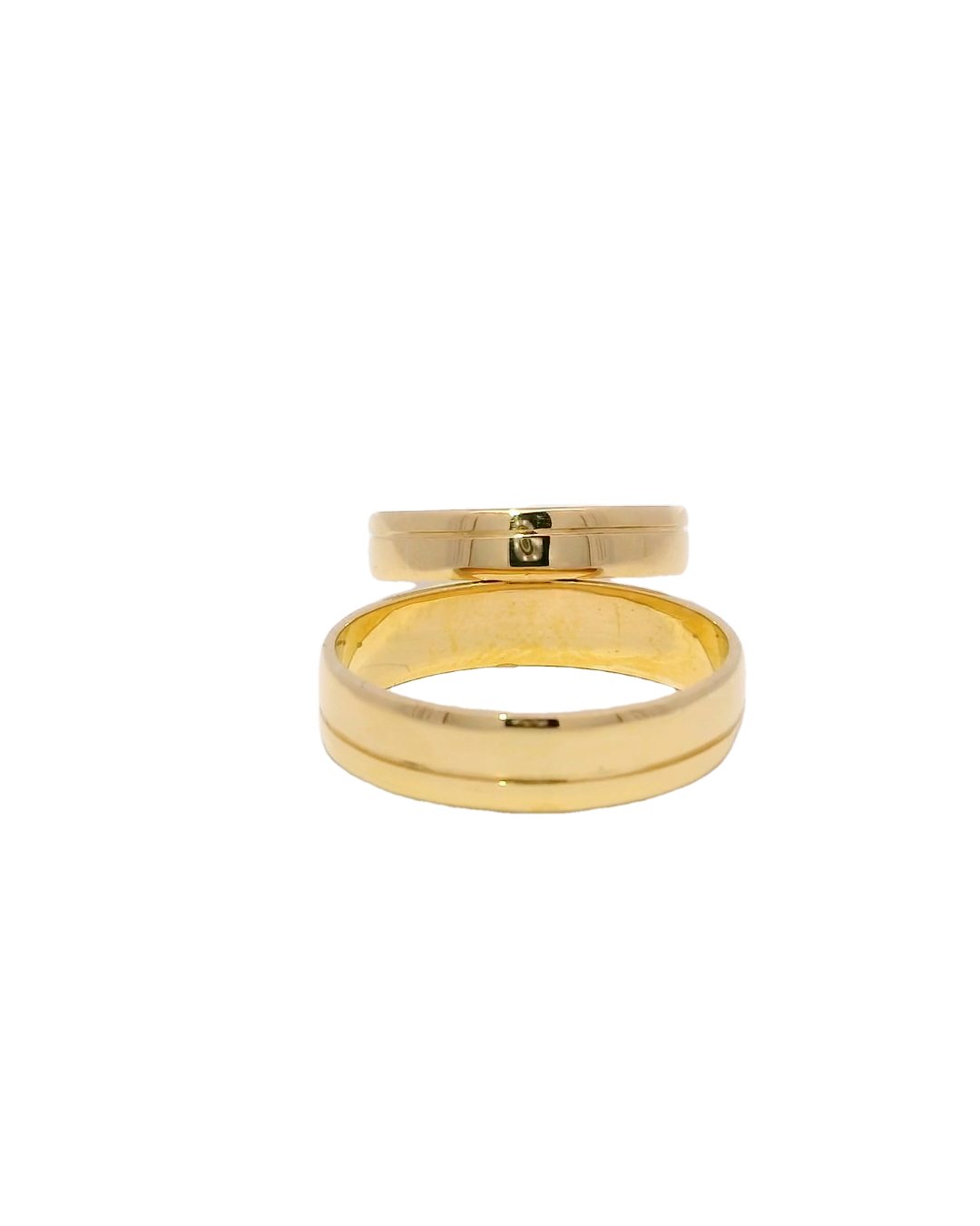Anillos de boda lisos 18k con linea 3/4 mm