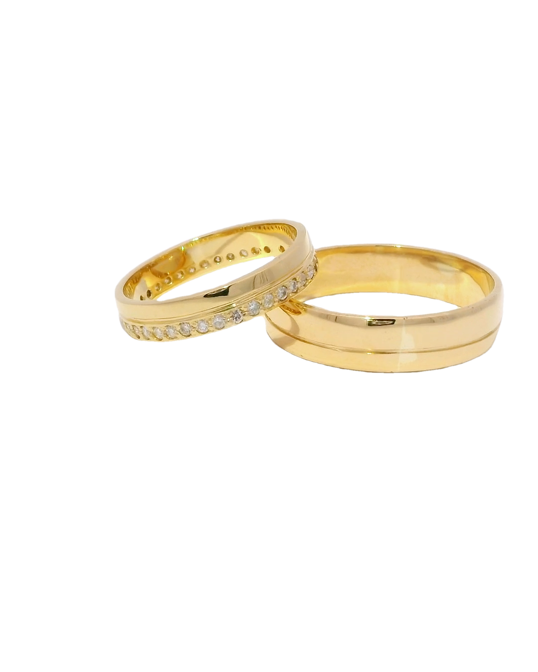 Anillos de boda 18k con diamantes
