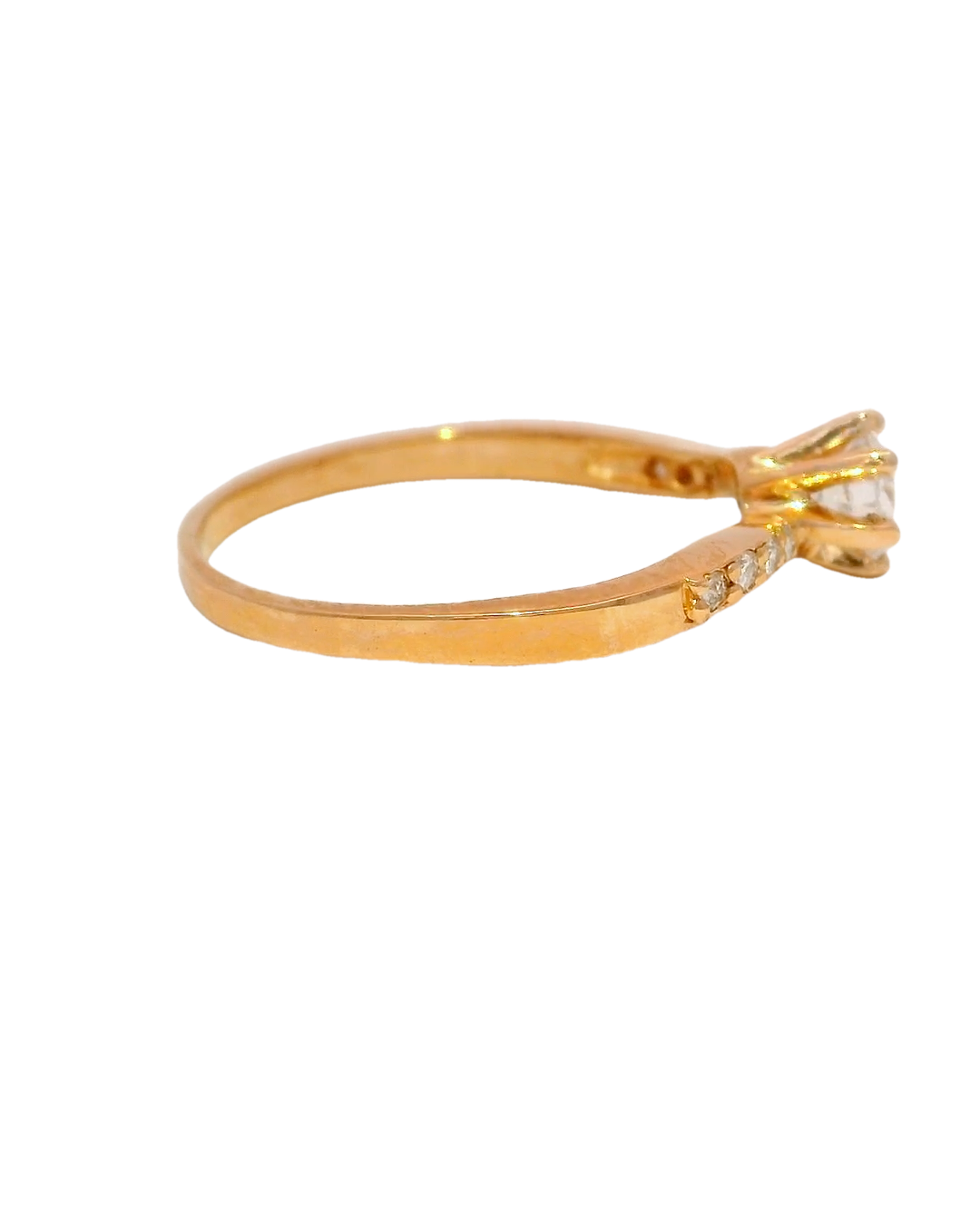Anillo de compromiso en oro rosa 18k ley con diamantes