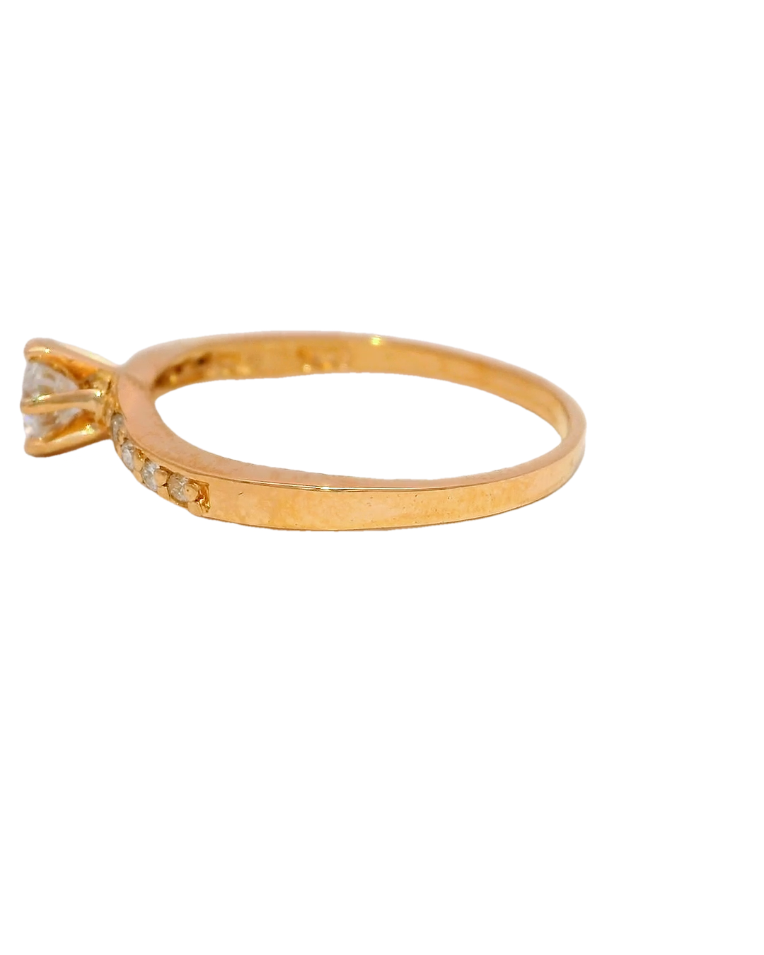 Anillo de compromiso en oro rosa 18k ley con diamantes