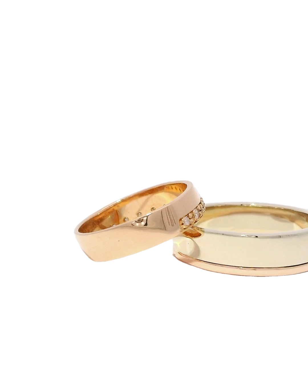 Bandas de matrimonio en oro blanco y rosa 18k