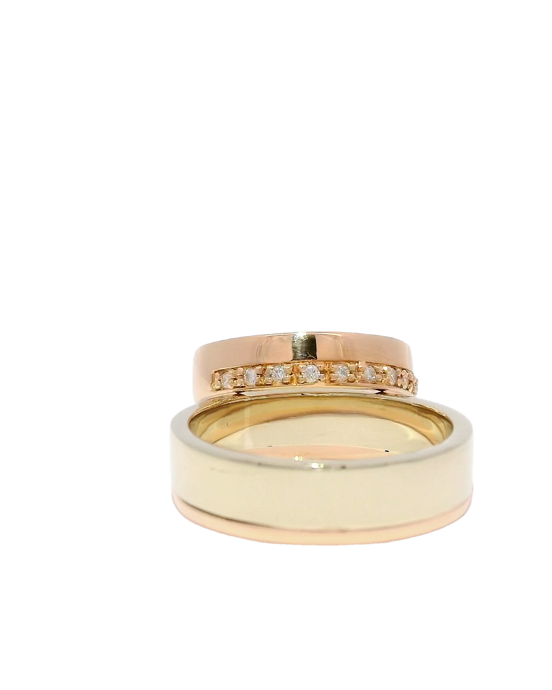 Bandas de matrimonio en oro blanco y rosa 18k