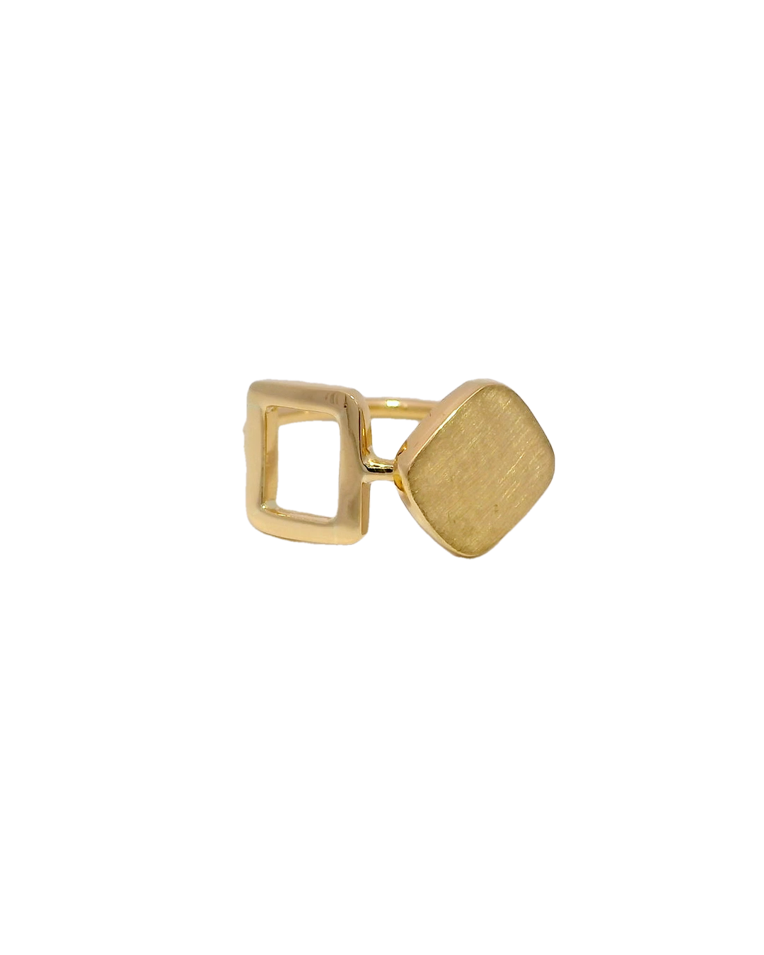 Anillo moderno de diseño minimalista en oro amarillo 18k ley