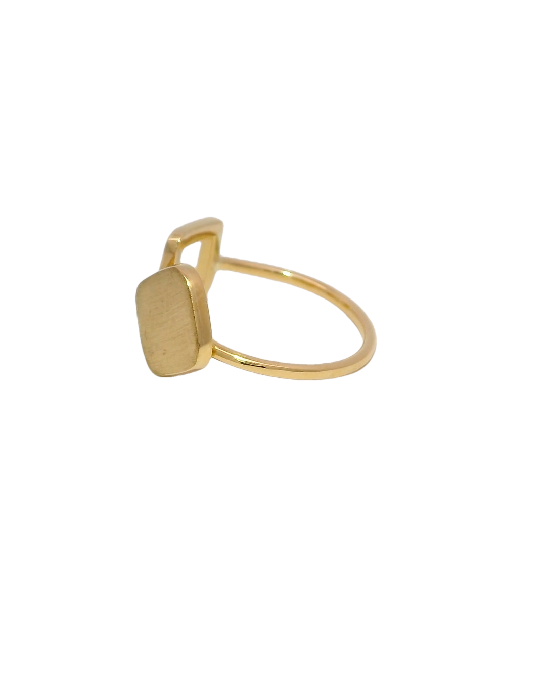 Anillo moderno de diseño minimalista en oro amarillo 18k ley