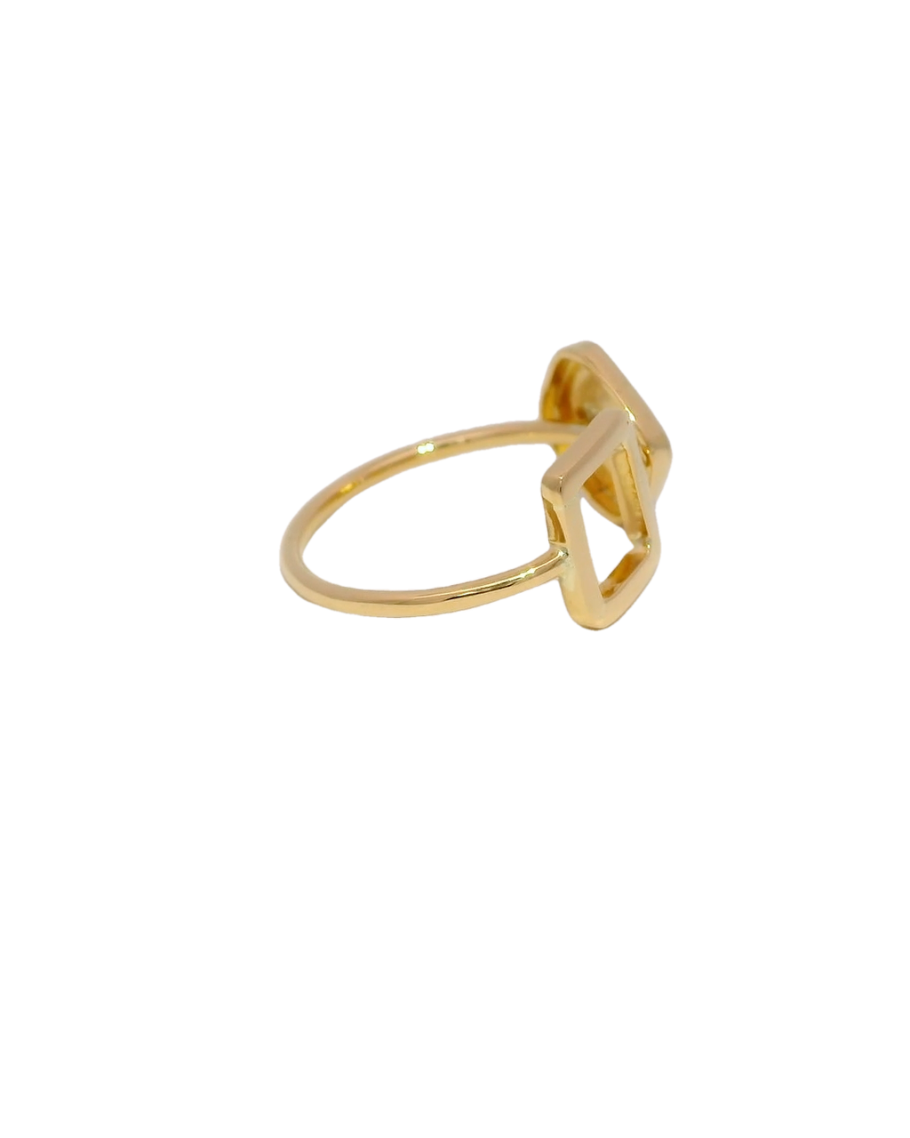 Anillo moderno de diseño minimalista en oro amarillo 18k ley