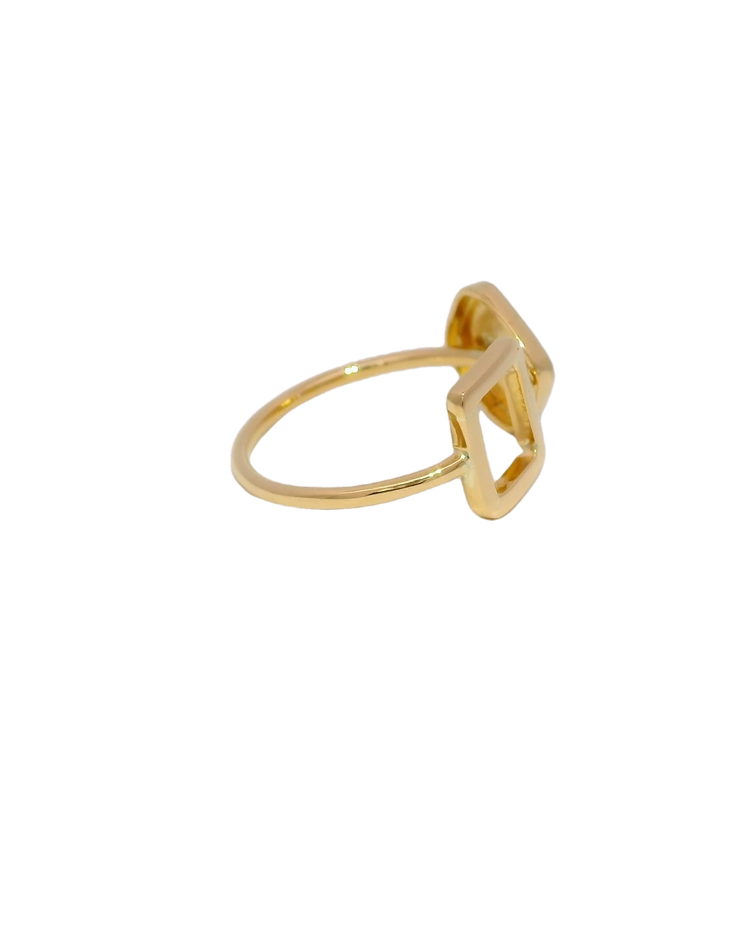 Anillo moderno de diseño minimalista en oro amarillo 18k ley