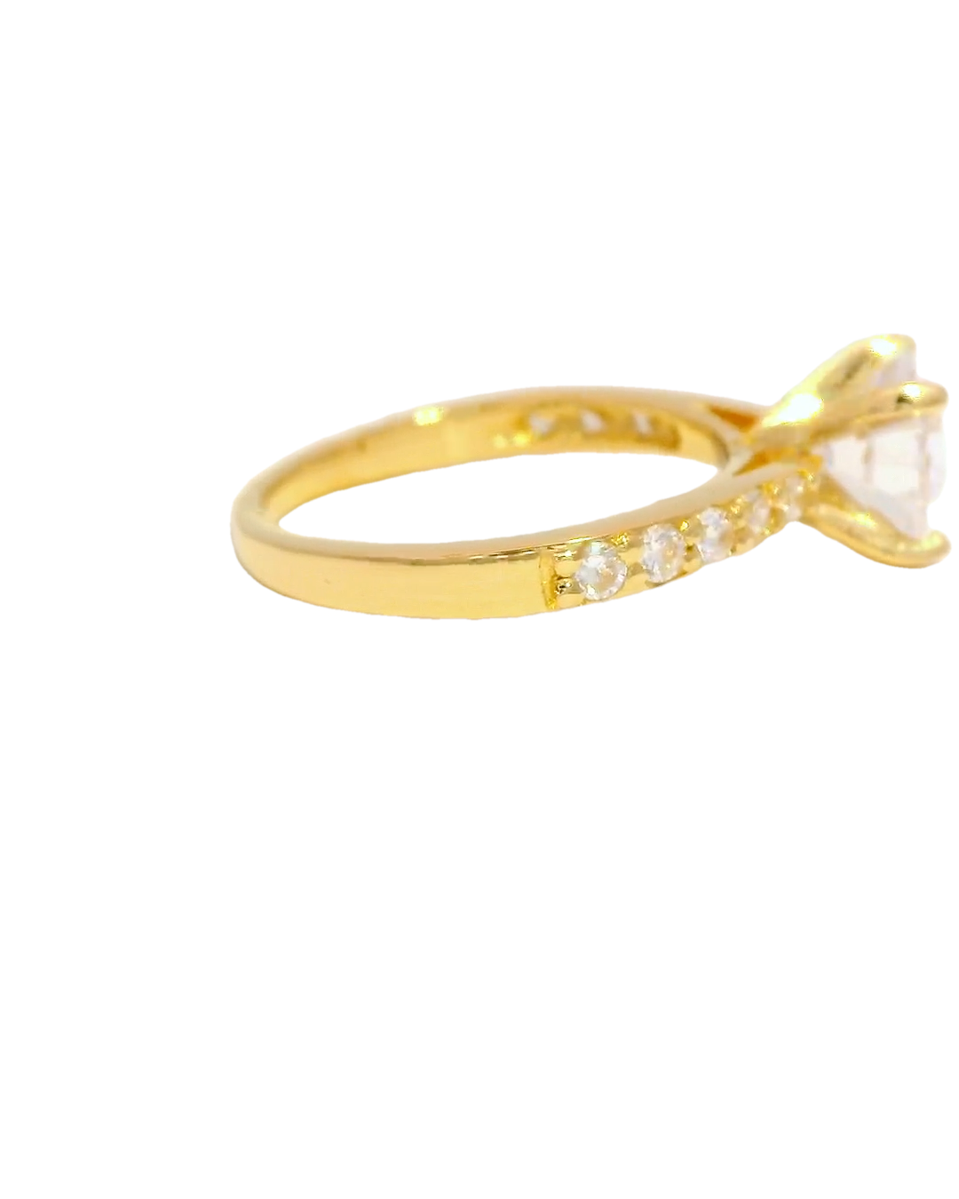 Anillo de compromiso insignia en oro amarillo 18k ley