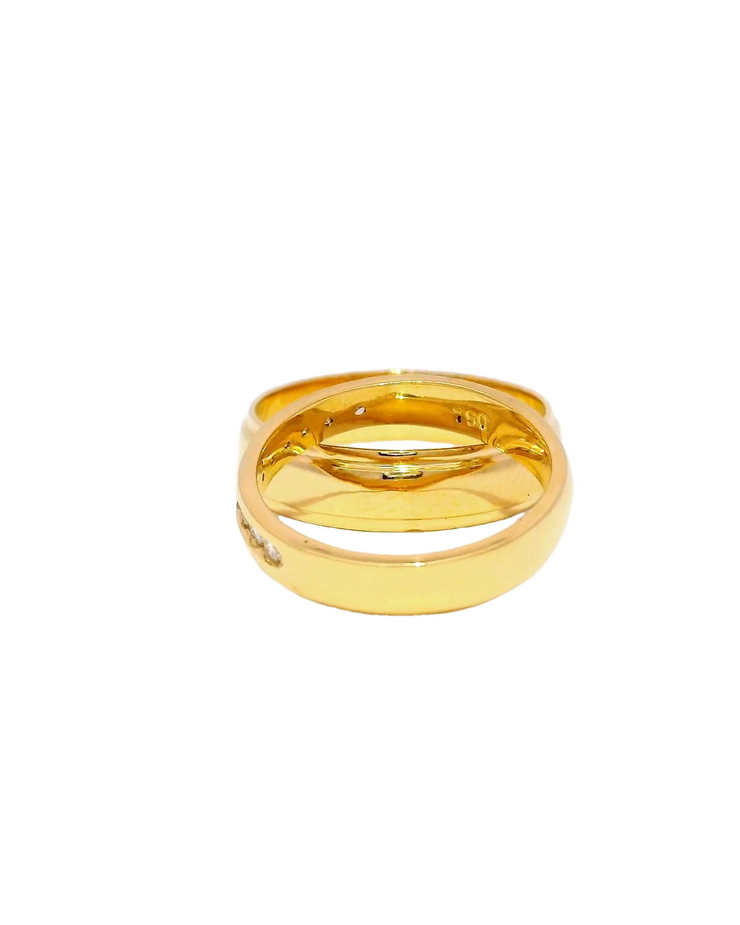 Anillos de boda oro 18k con bicel y grada