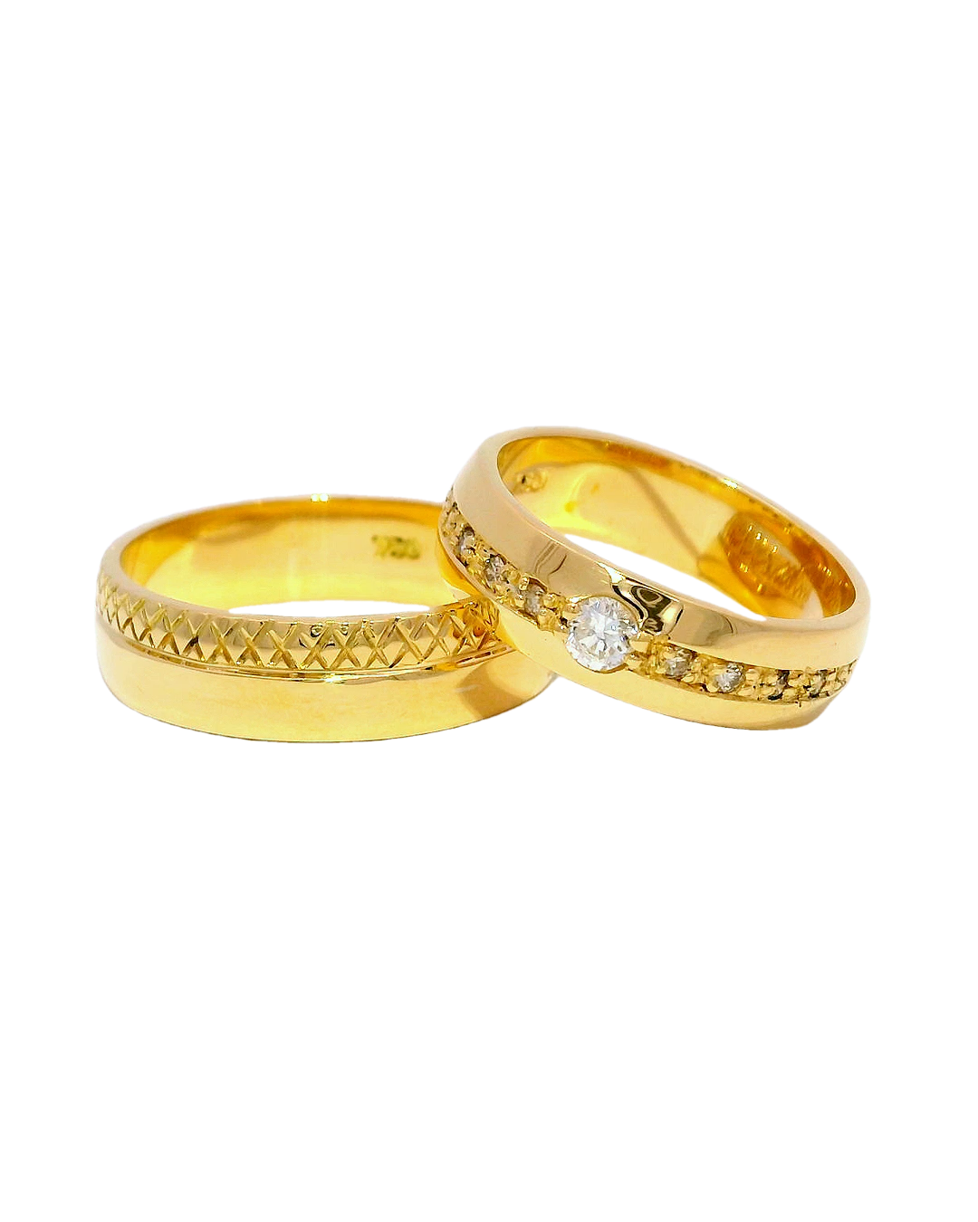 Anillos de boda en oro amarillo 18k ley