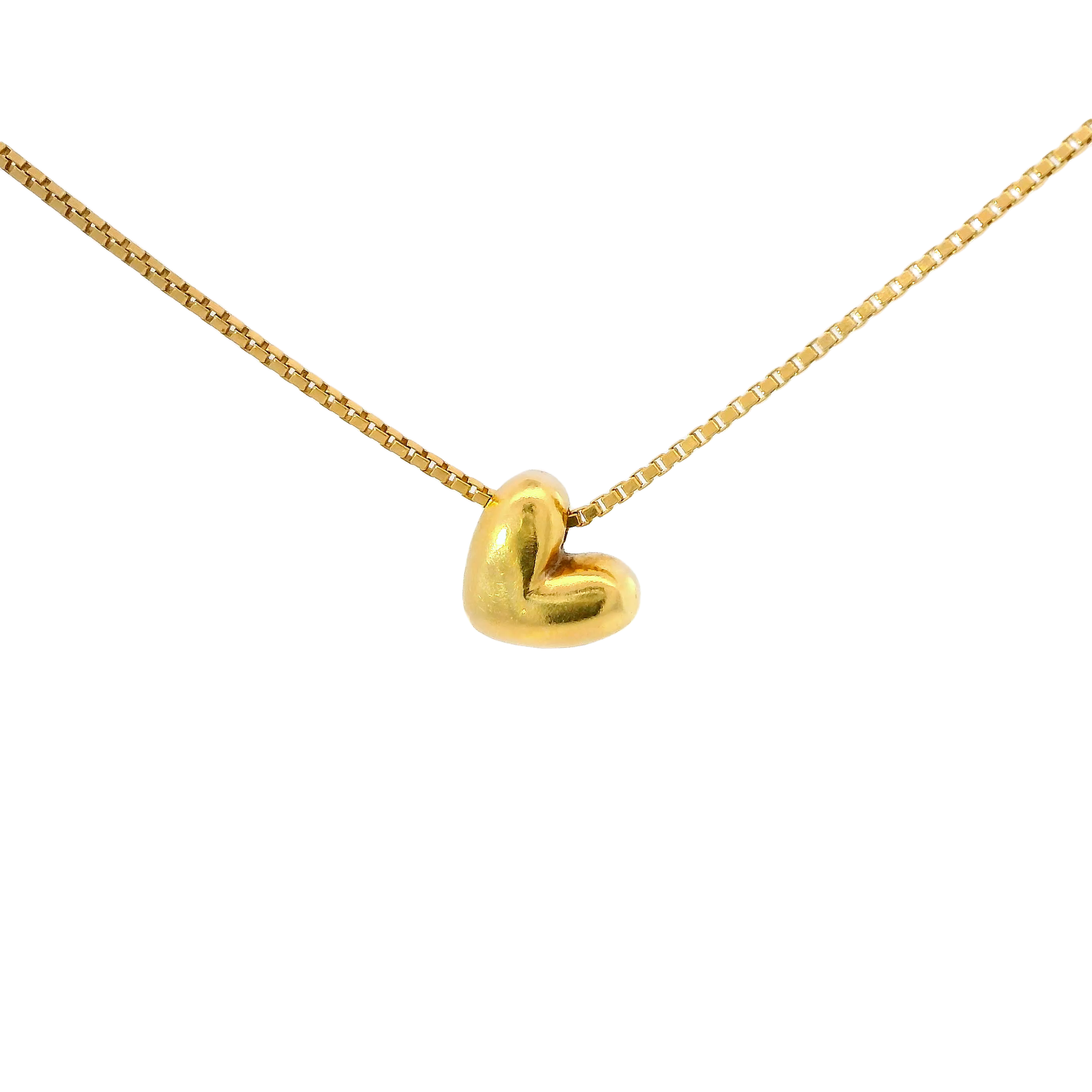 Colgante de corazón en oro amarillo 18k ley
