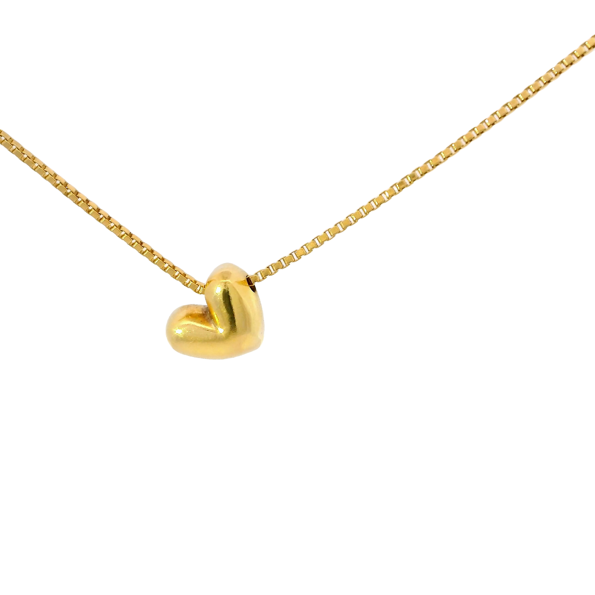 Colgante de corazón en oro amarillo 18k ley
