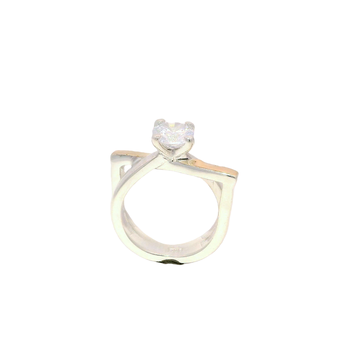 Anillo de compromiso elegante en plata con perla