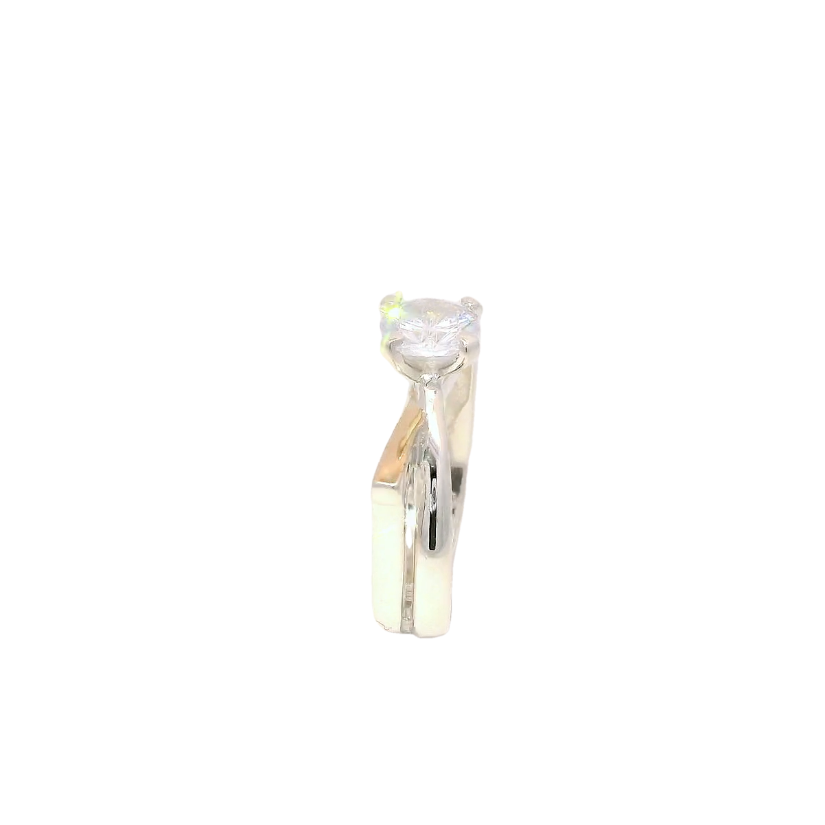 Anillo de compromiso elegante en plata con perla