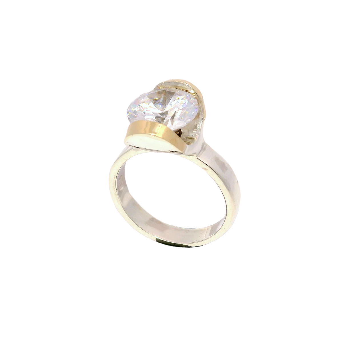 Anillo elegante con zircón blanco