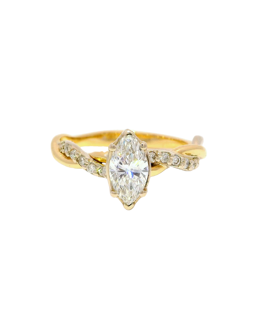 Anillo de compromiso oro amarillo y oro blanco 18k ley