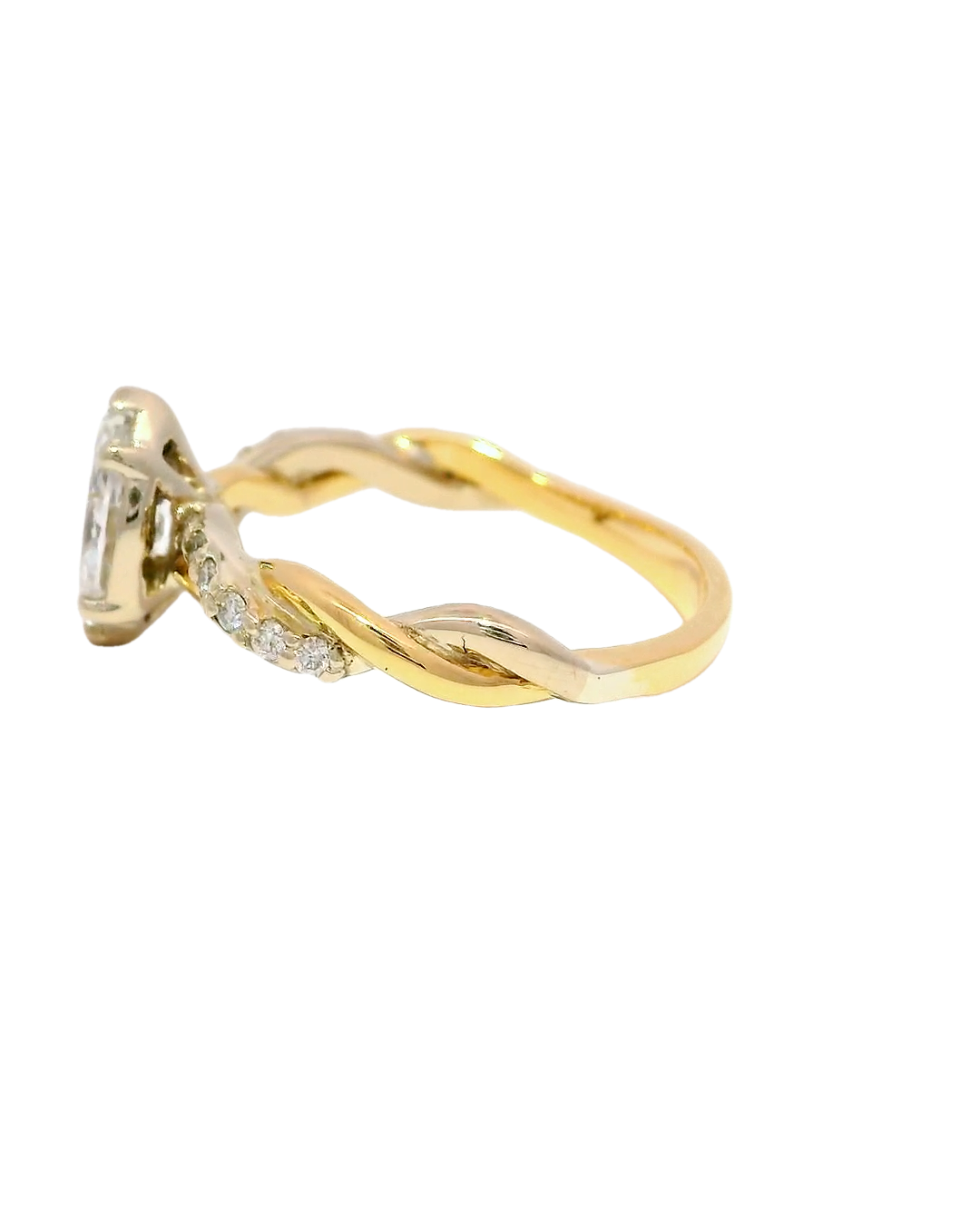 Anillo de compromiso oro amarillo y oro blanco 18k ley