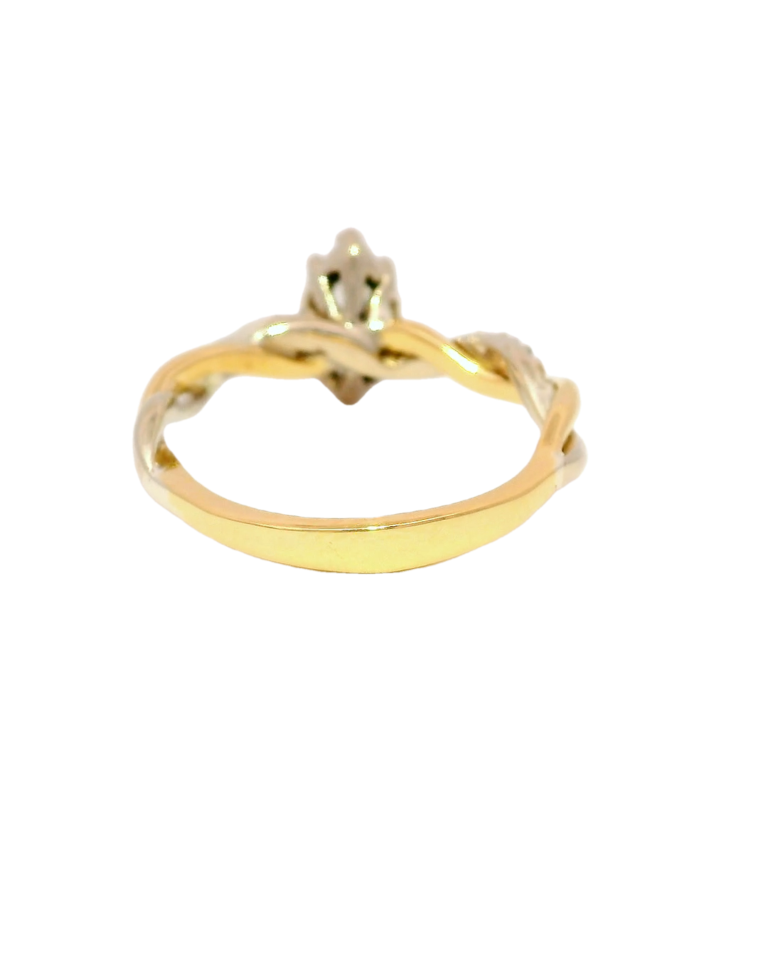 Anillo de compromiso oro amarillo y oro blanco 18k ley