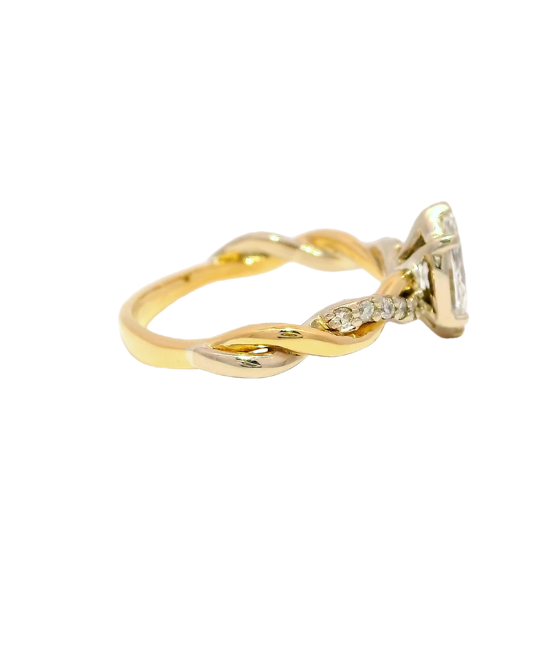 Anillo de compromiso oro amarillo y oro blanco 18k ley