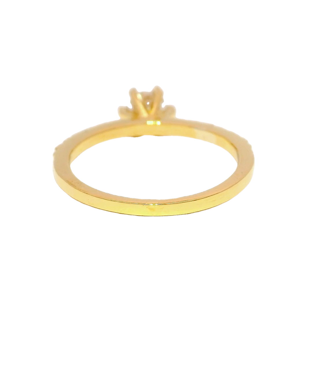 Anillo de compromiso en oro amarillo 18k ley con diamantes