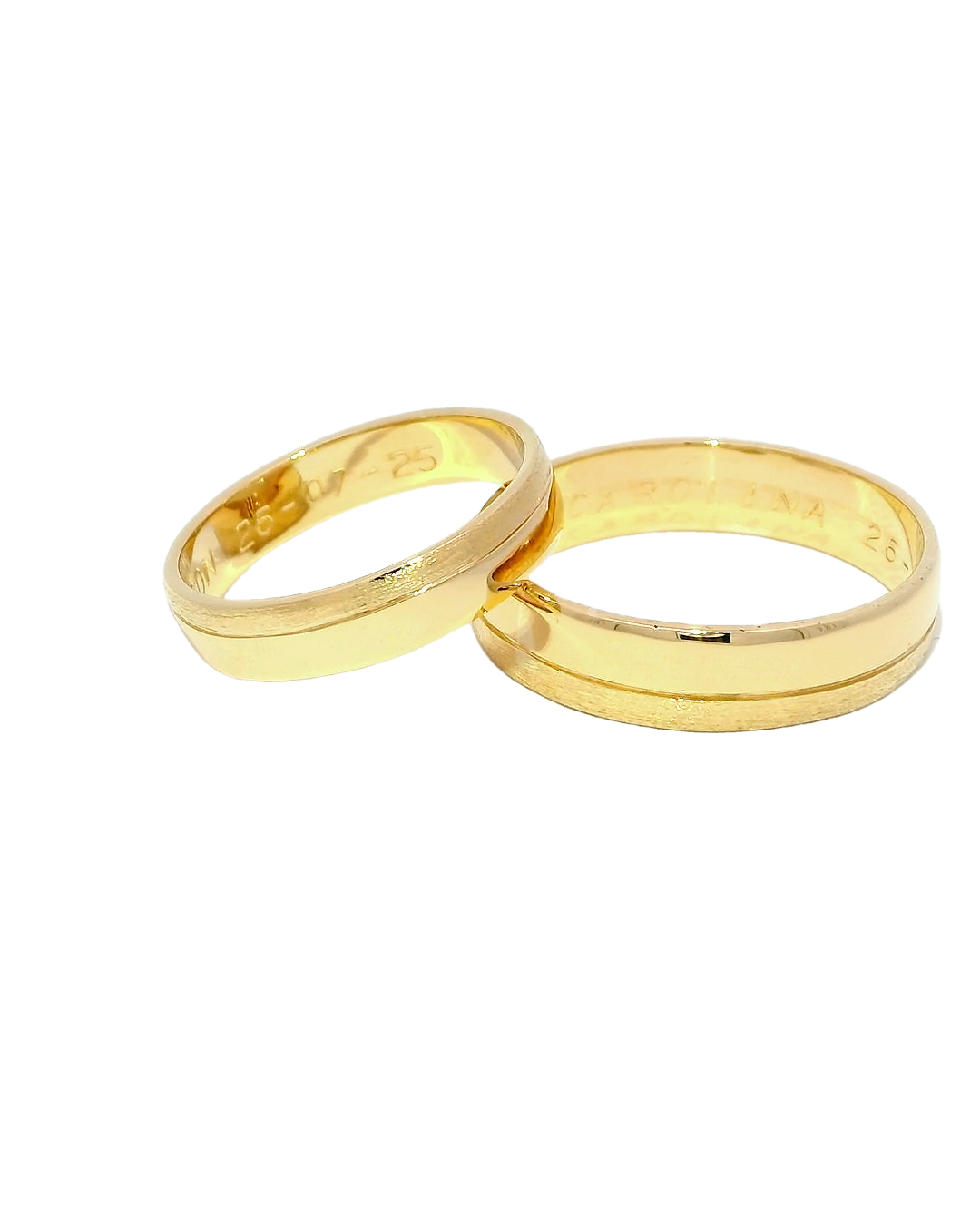 Anillos de boda oro amarillo 18k satinado