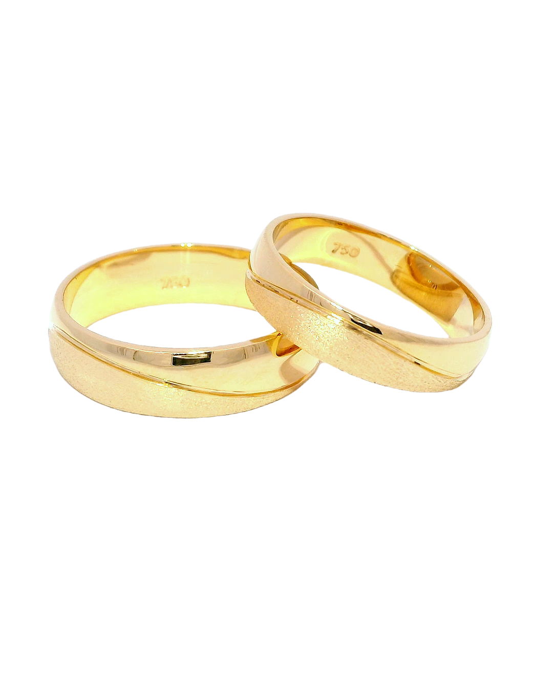 Anillos de boda Satín ondulado oro 18k ley