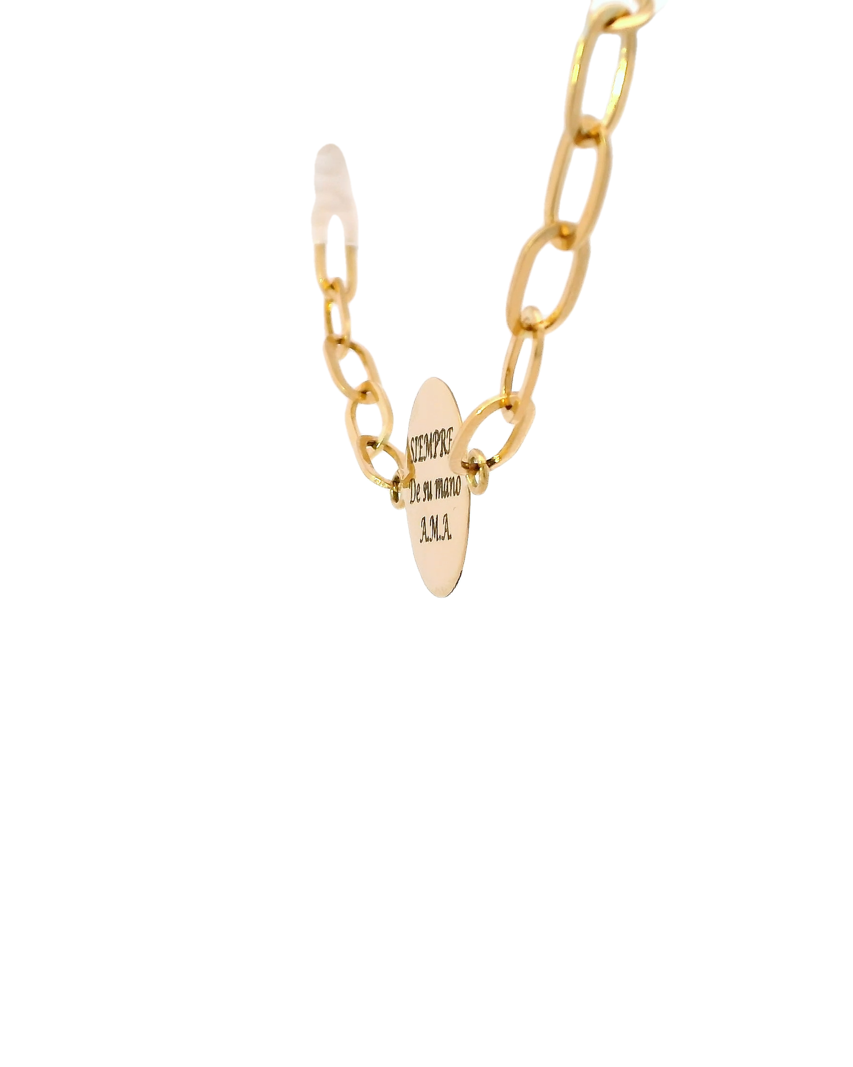 Pulsera con retrato vintage en oro amarillo 18k ley