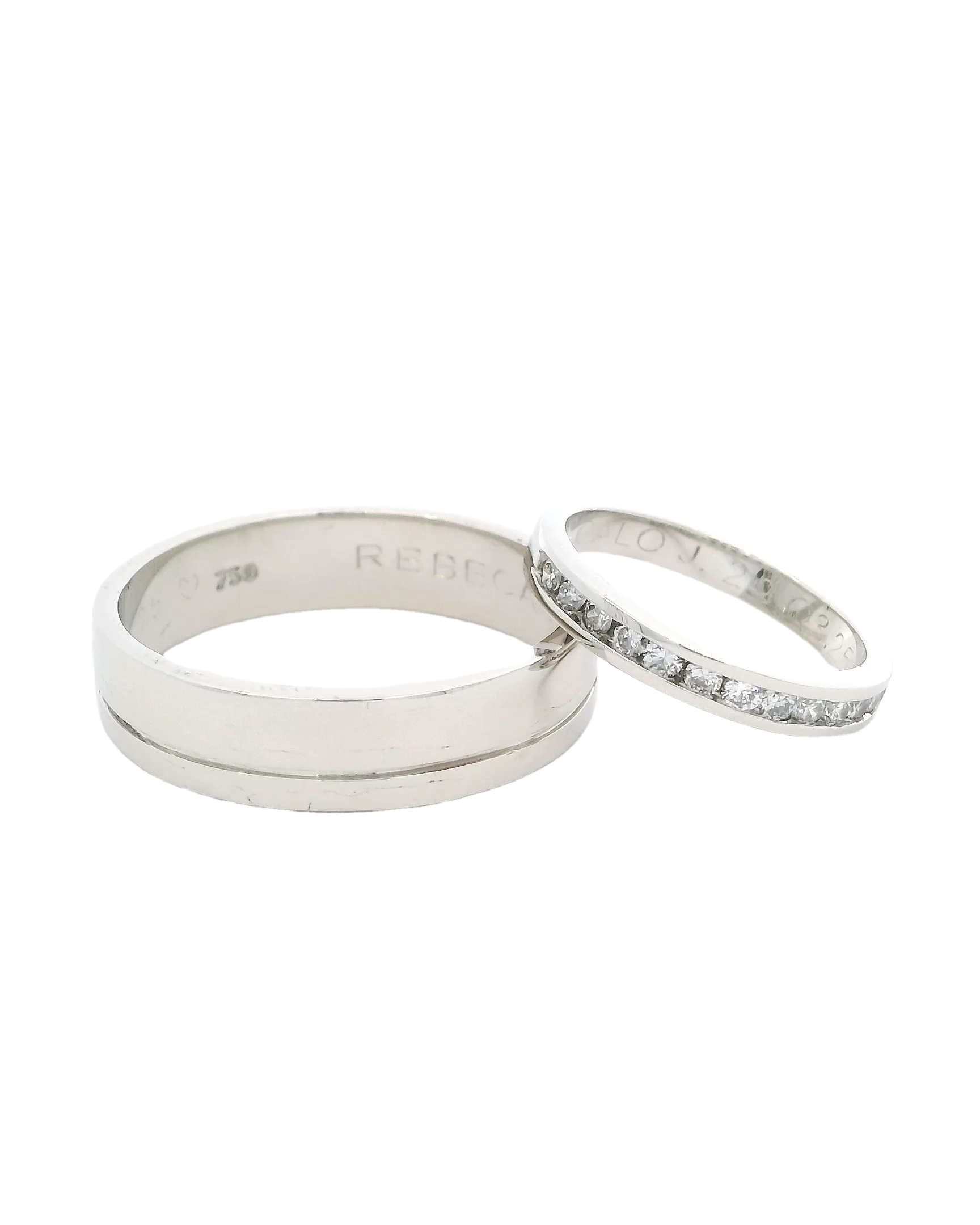 Anillos de matrimonio en oro blanco 18k ley elegantes