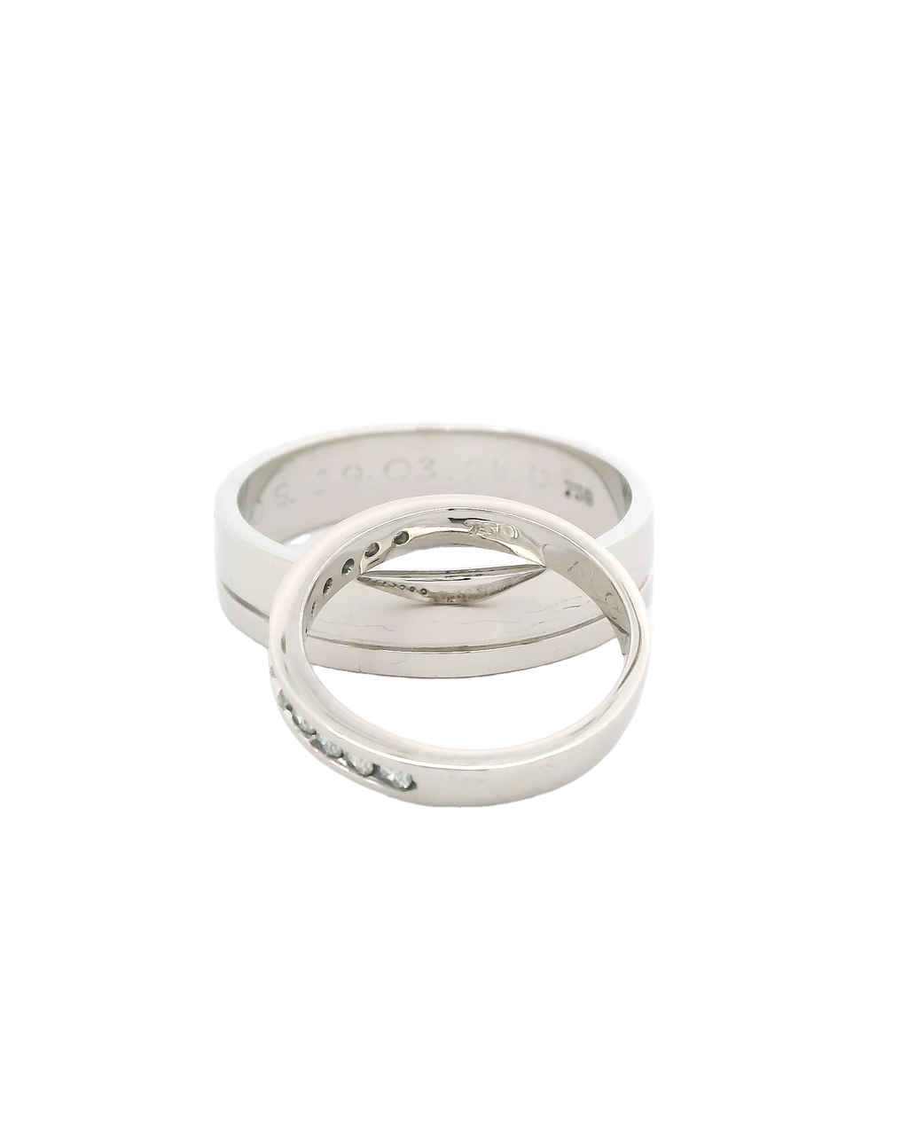 Anillos de matrimonio en oro blanco 18k ley elegantes