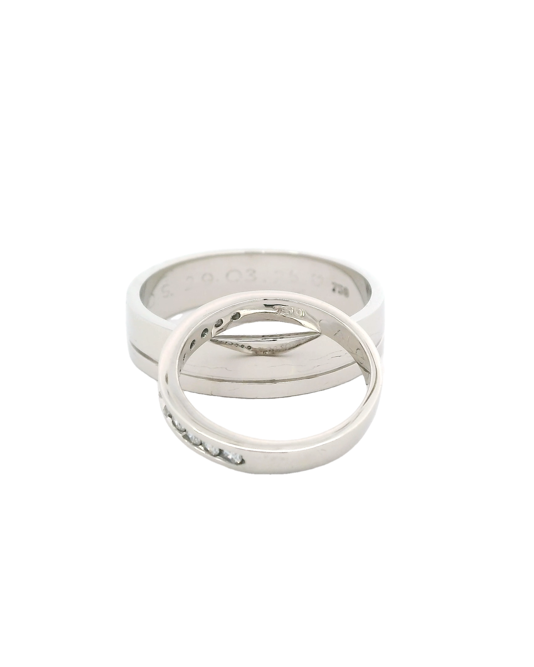 Anillos de matrimonio en oro blanco 18k ley elegantes